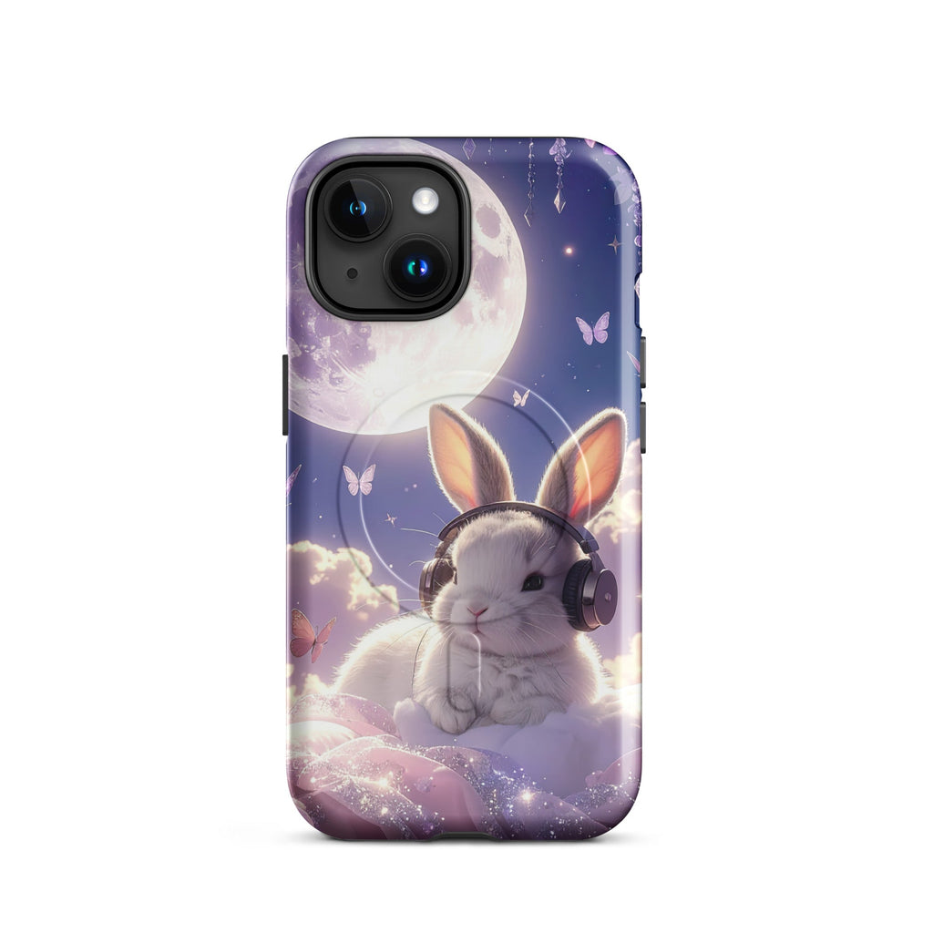 Carcasa MagSafe Resistente para iPhone - Armonía de Conejito Lunar - CeluMovil