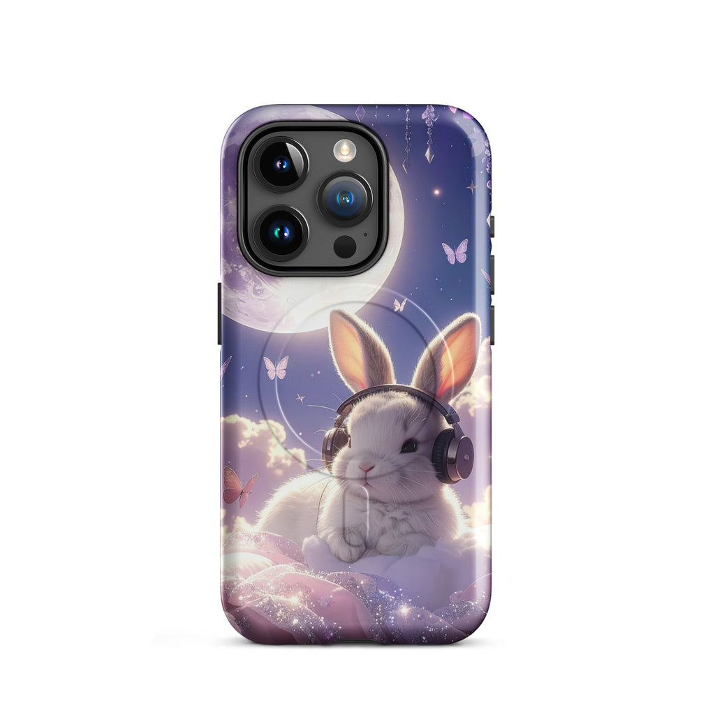 Carcasa MagSafe Resistente para iPhone - Armonía de Conejito Lunar - CeluMovil