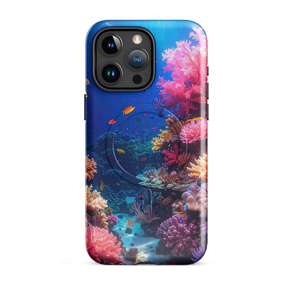 Carcasa MagSafe Resistente para iPhone - Arrecife de Coral Vívido - CeluMovil