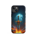 Carcasa MagSafe Resistente para iPhone - Espada Flamígera Mística - CeluMovil