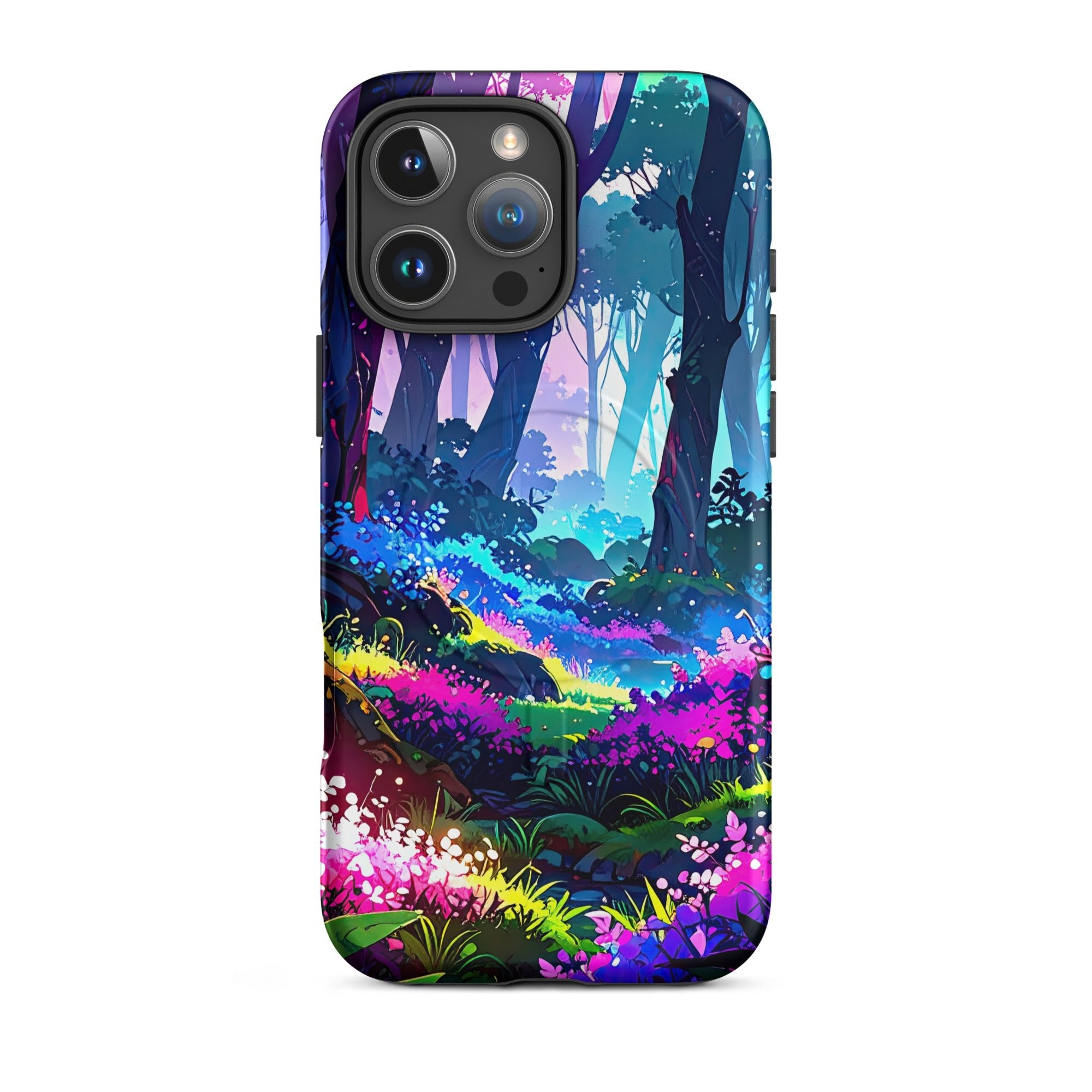 Carcasa MagSafe Resistente para iPhone - Floración del Bosque Luminoso - CeluMovil