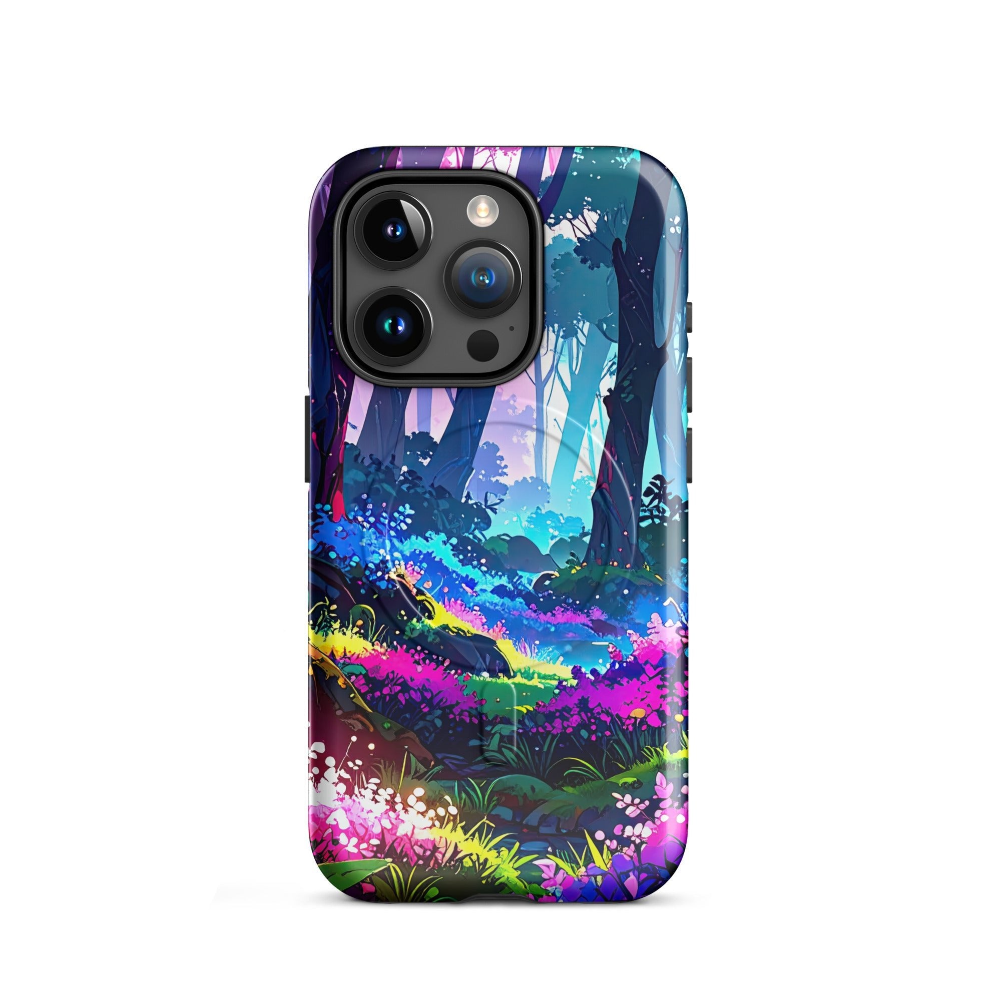 Carcasa MagSafe Resistente para iPhone - Floración del Bosque Luminoso - CeluMovil