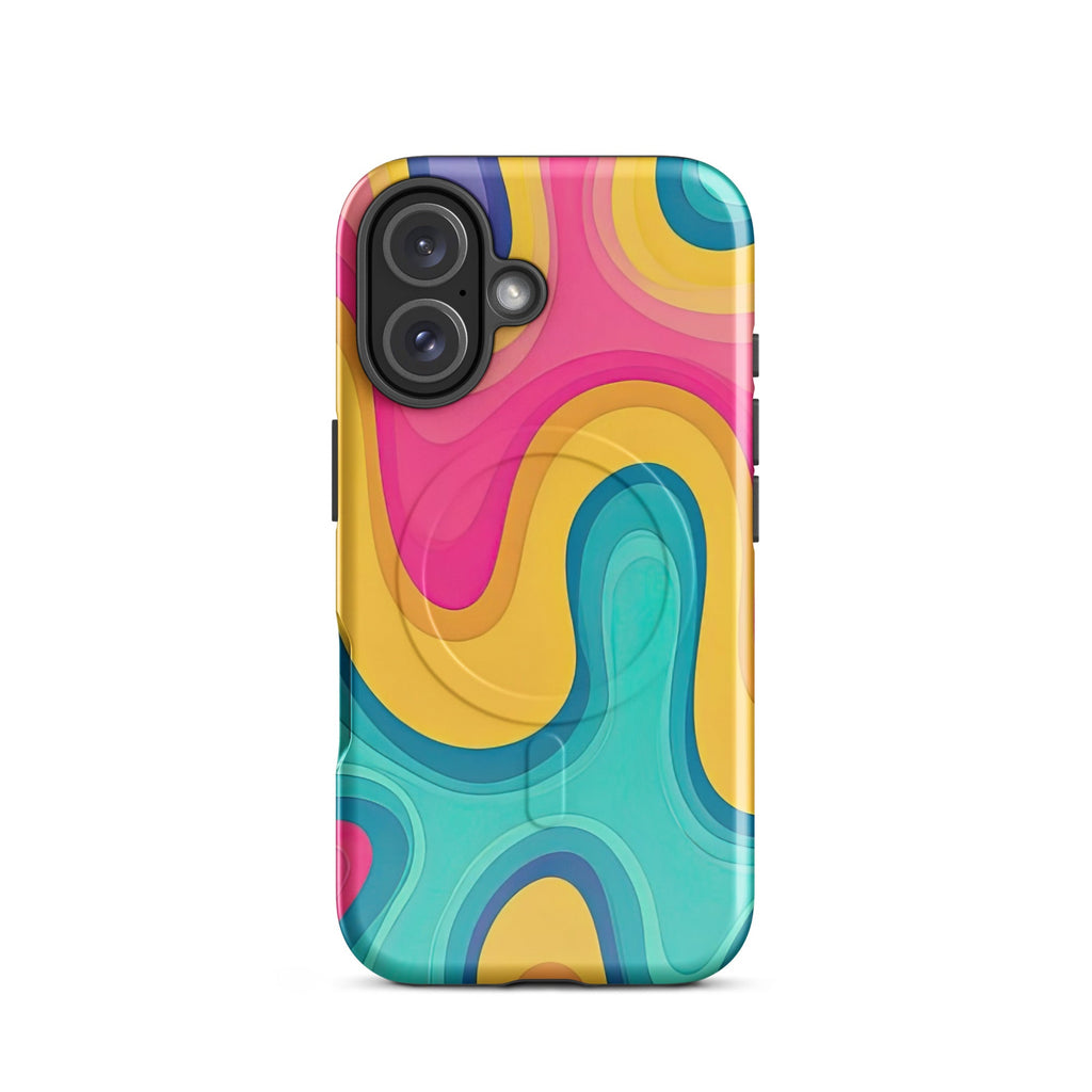 Carcasa MagSafe Resistente para iPhone - Flujo de Ondas Vibrante - CeluMovil