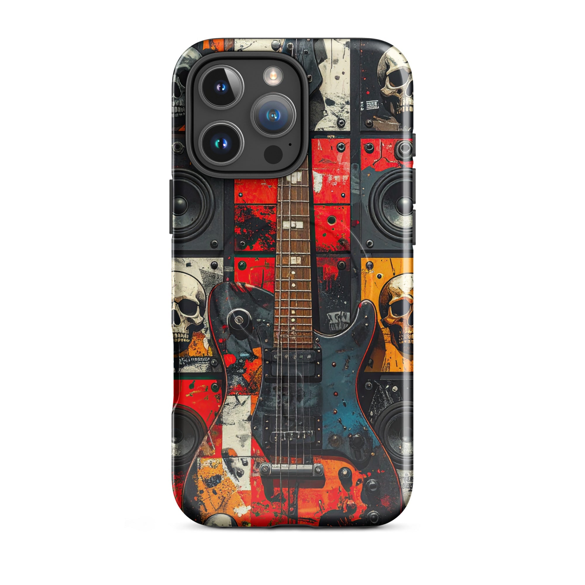 Carcasa MagSafe Resistente para iPhone - Rebelión de Guitarras - CeluMovil