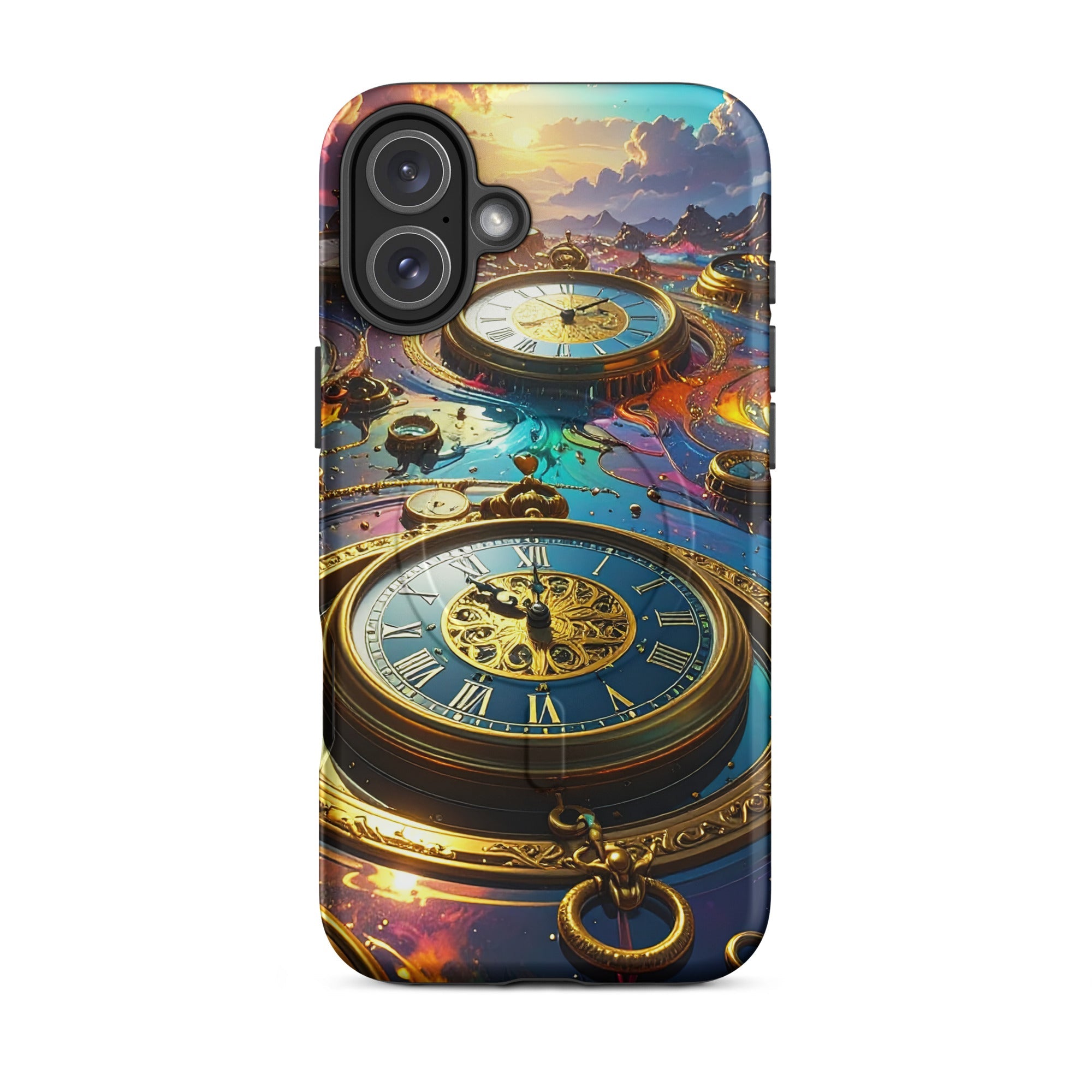 Carcasa MagSafe Resistente para iPhone - Reino del Reloj Atemporal - CeluMovil