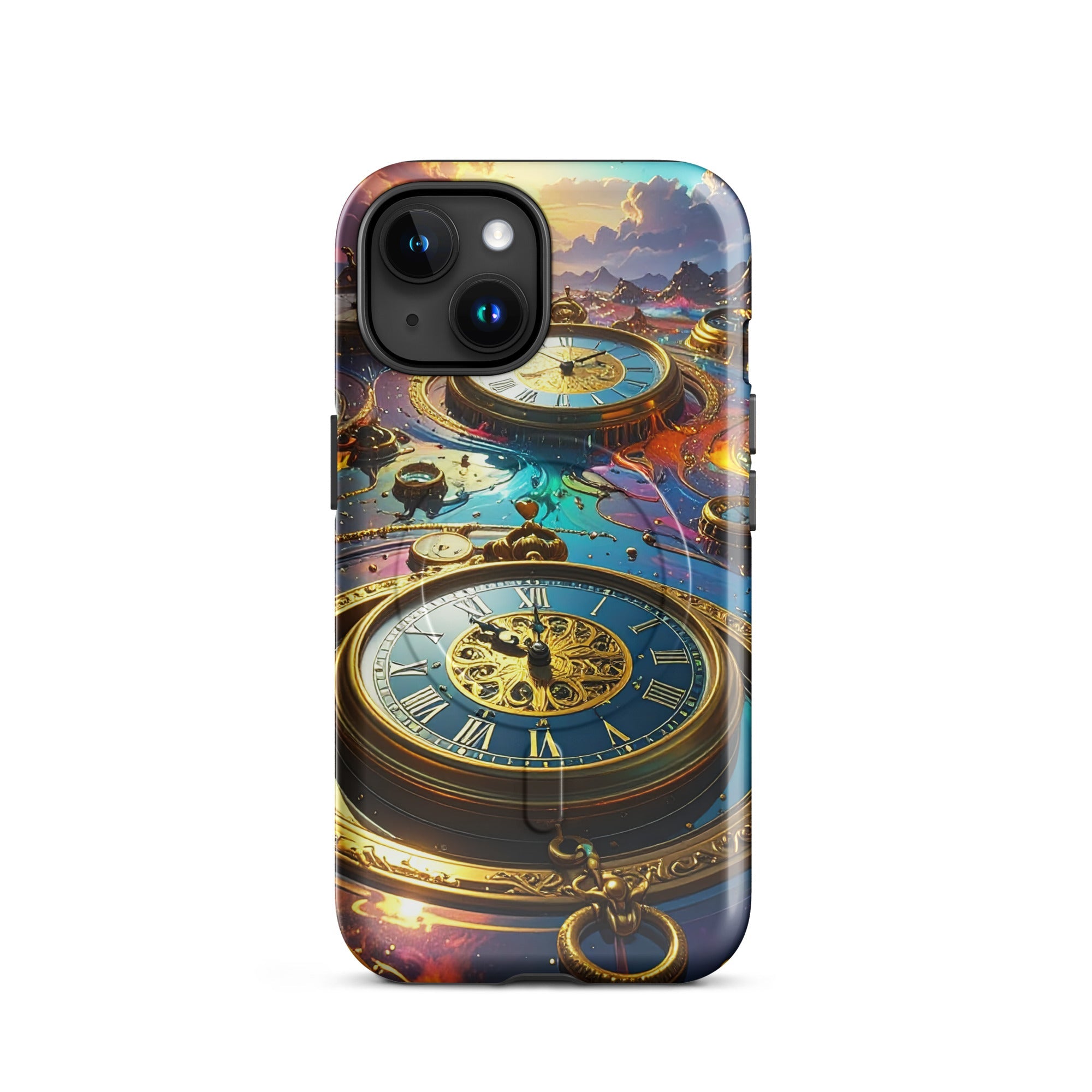 Carcasa MagSafe Resistente para iPhone - Reino del Reloj Atemporal - CeluMovil