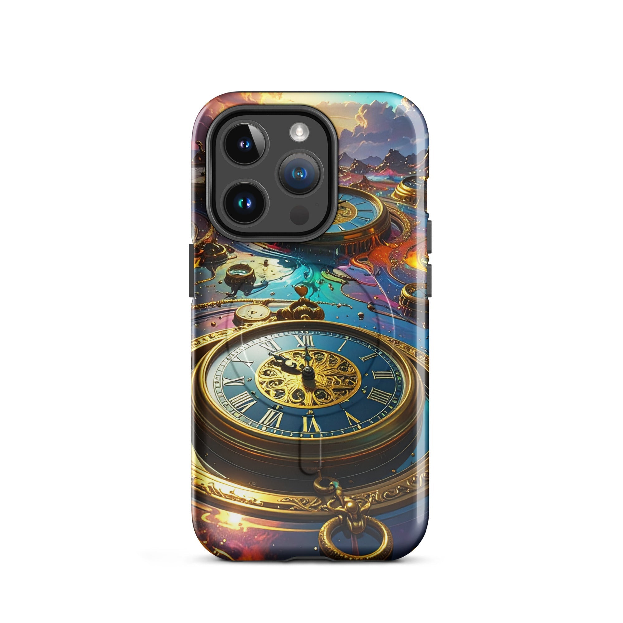 Carcasa MagSafe Resistente para iPhone - Reino del Reloj Atemporal - CeluMovil