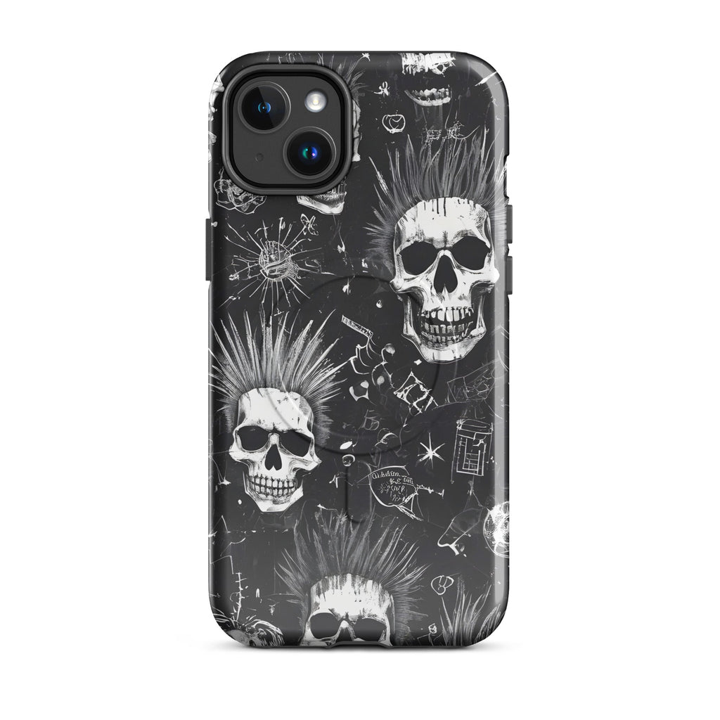 Carcasa resistente MagSafe para iPhone - calavera grunge punk - CeluMovil