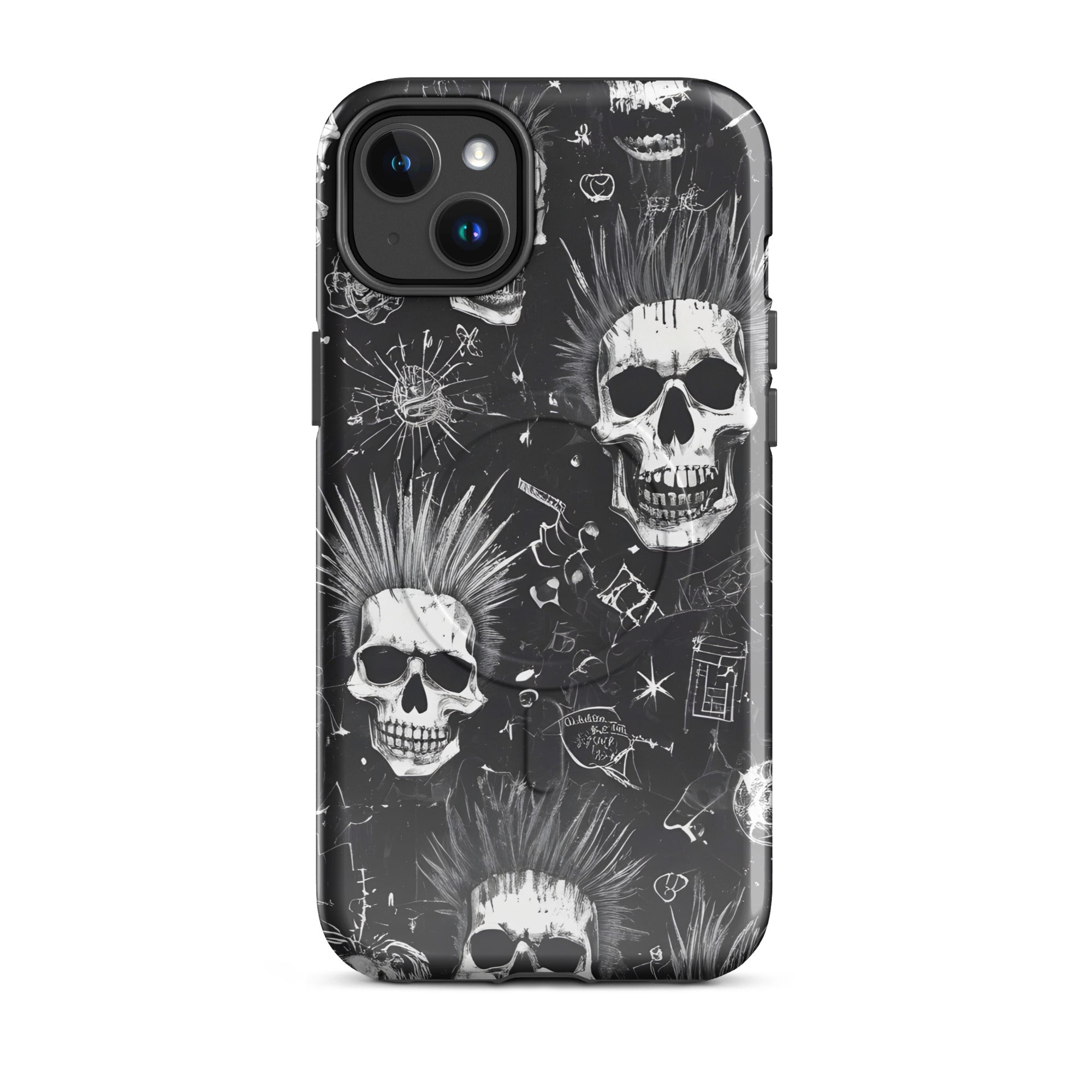Carcasa resistente MagSafe para iPhone - calavera grunge punk - CeluMovil