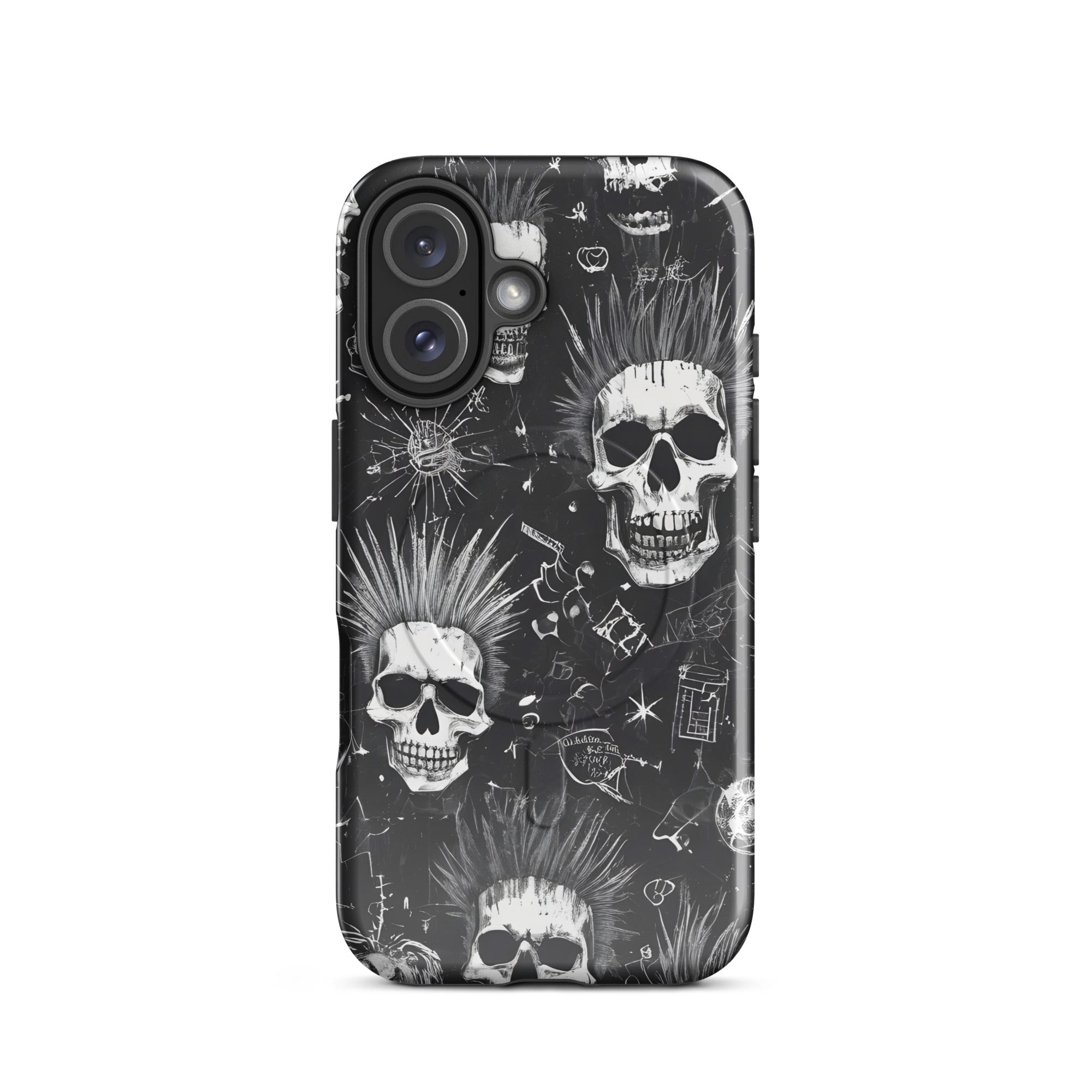 Carcasa resistente MagSafe para iPhone - calavera grunge punk - CeluMovil