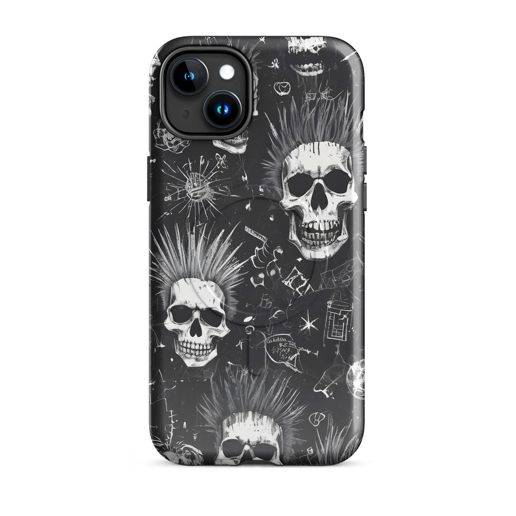 Carcasa resistente MagSafe para iPhone - calavera grunge punk - CeluMovil