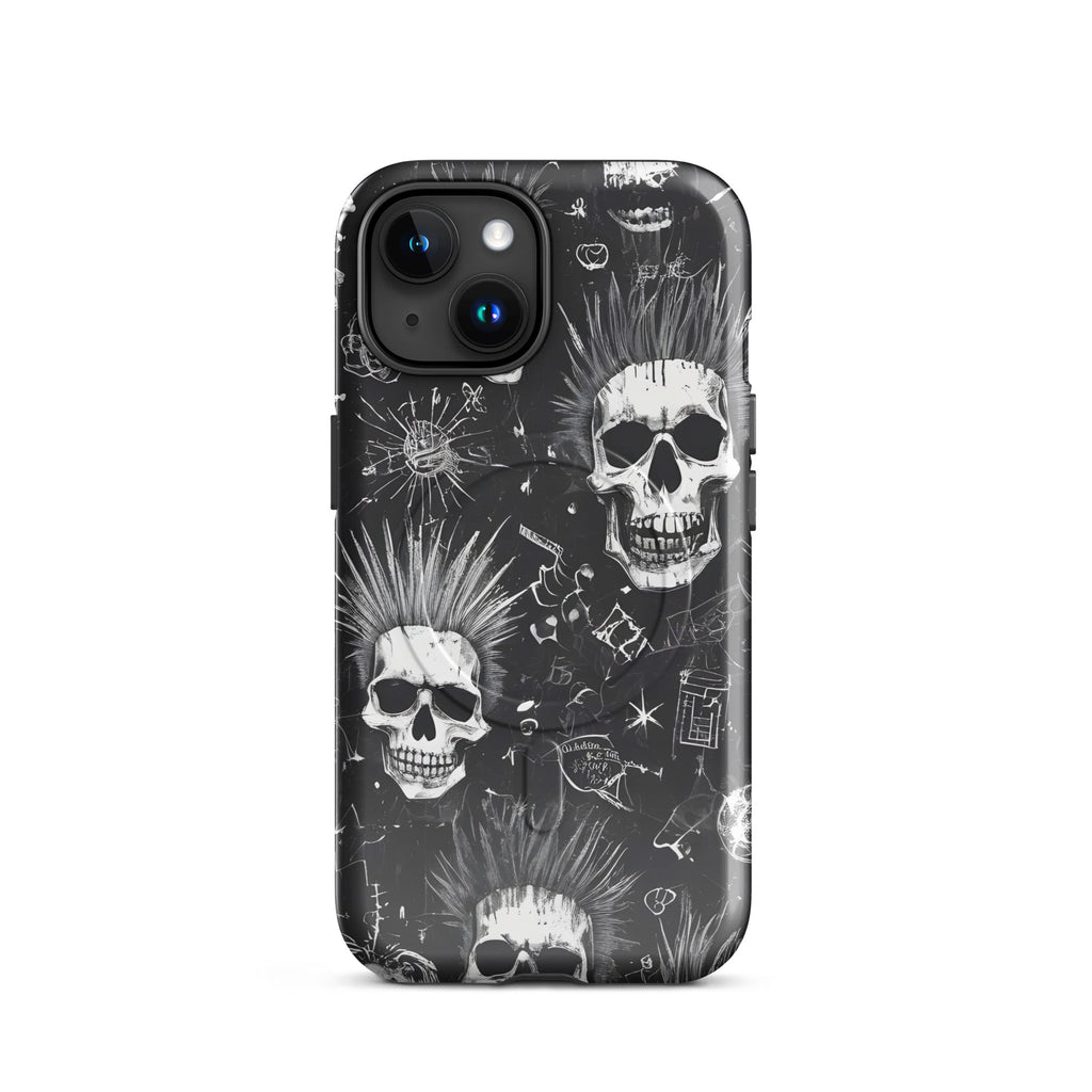 Carcasa resistente MagSafe para iPhone - calavera grunge punk - CeluMovil