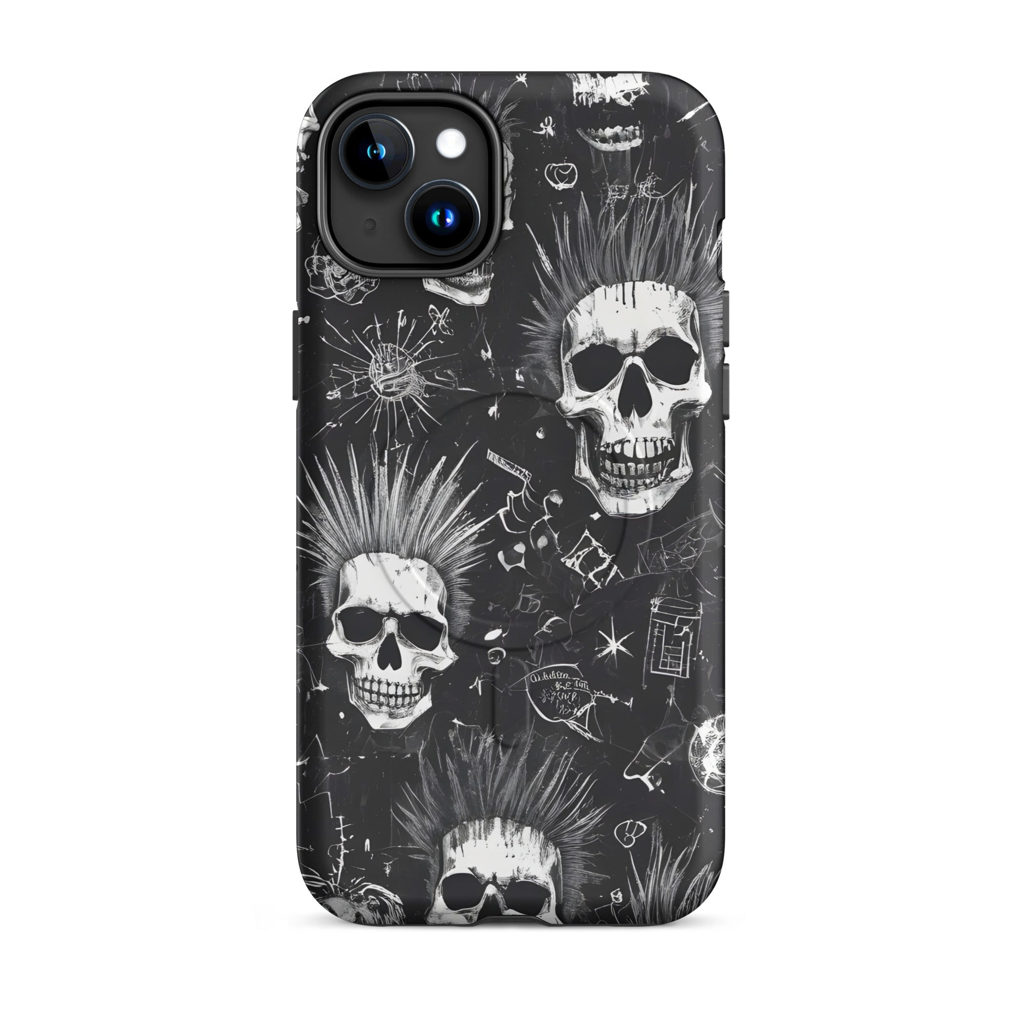 Carcasa resistente MagSafe para iPhone - calavera grunge punk - CeluMovil