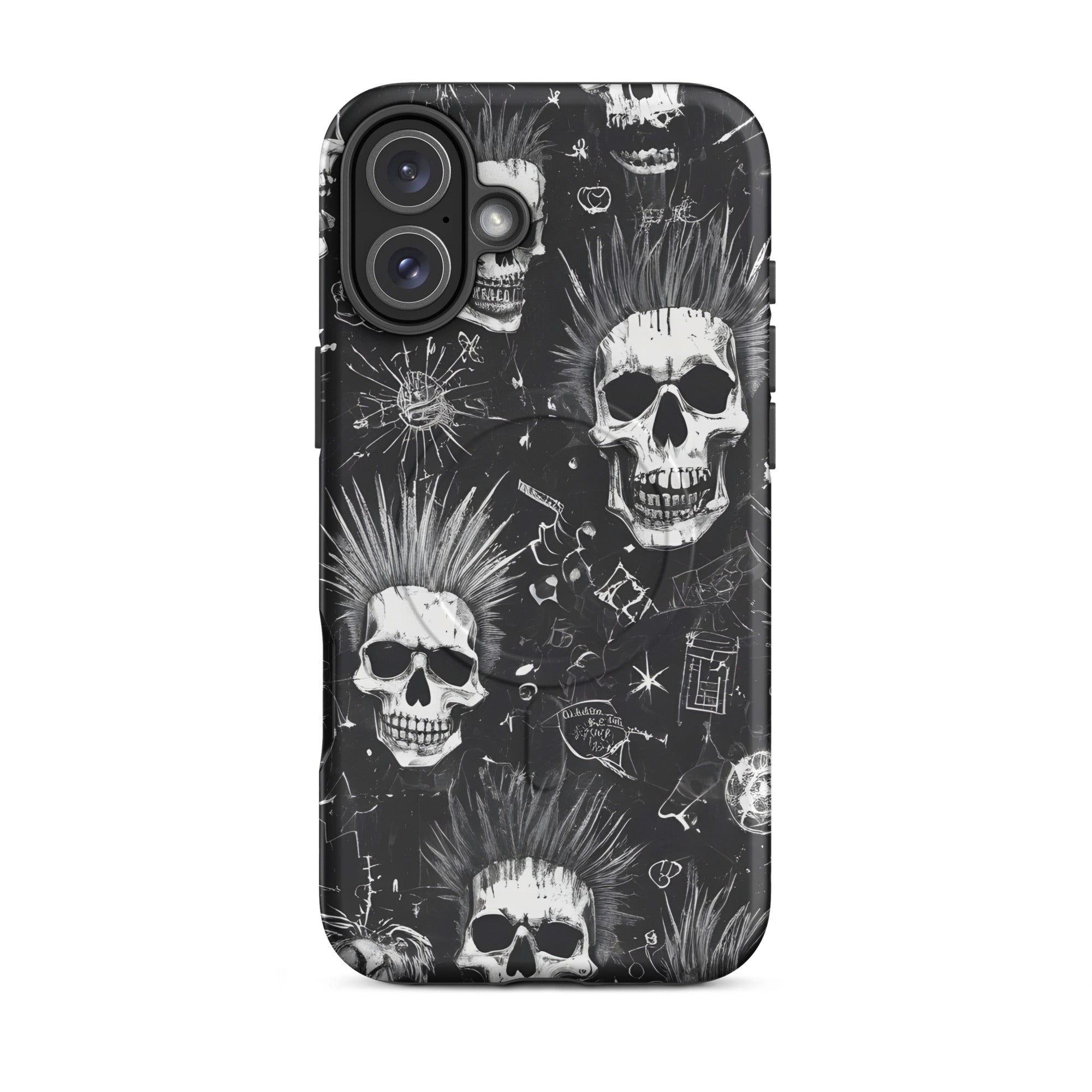 Carcasa resistente MagSafe para iPhone - calavera grunge punk - CeluMovil