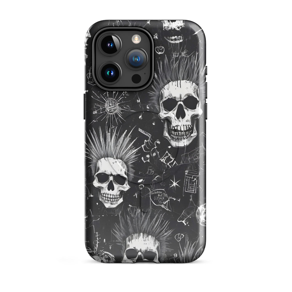 Carcasa resistente MagSafe para iPhone - calavera grunge punk - CeluMovil