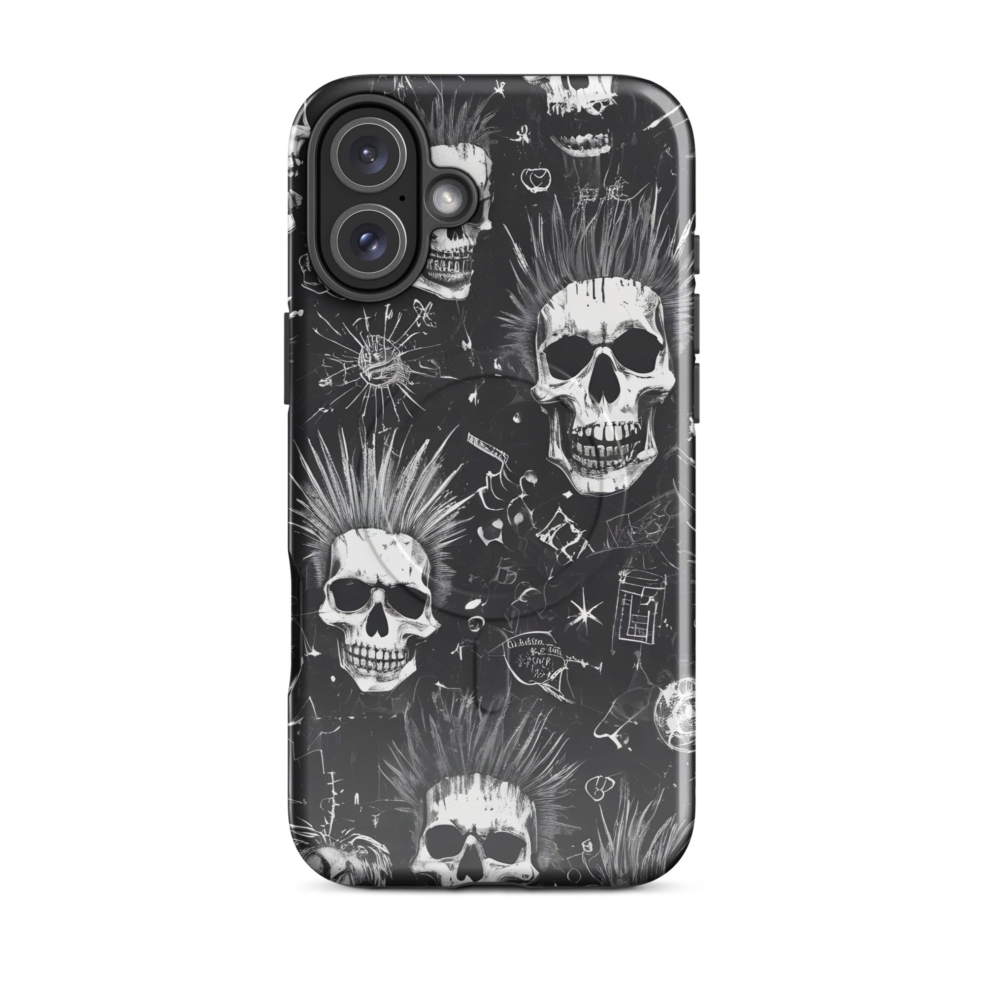 Carcasa resistente MagSafe para iPhone - calavera grunge punk - CeluMovil