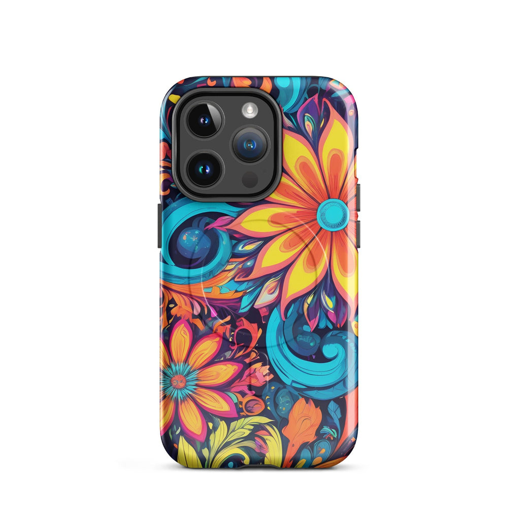 Carcasa resistente MagSafe para iPhone - Flores Multi Color - CeluMovil