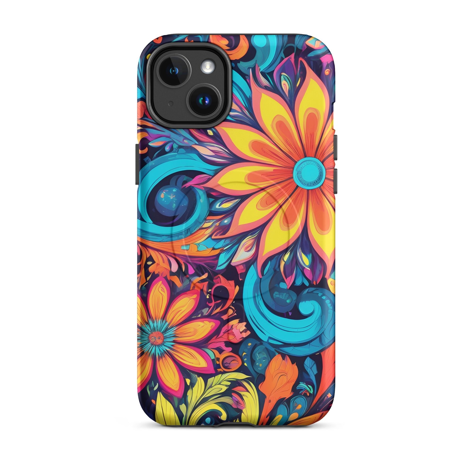 Carcasa resistente MagSafe para iPhone - Flores Multi Color - CeluMovil