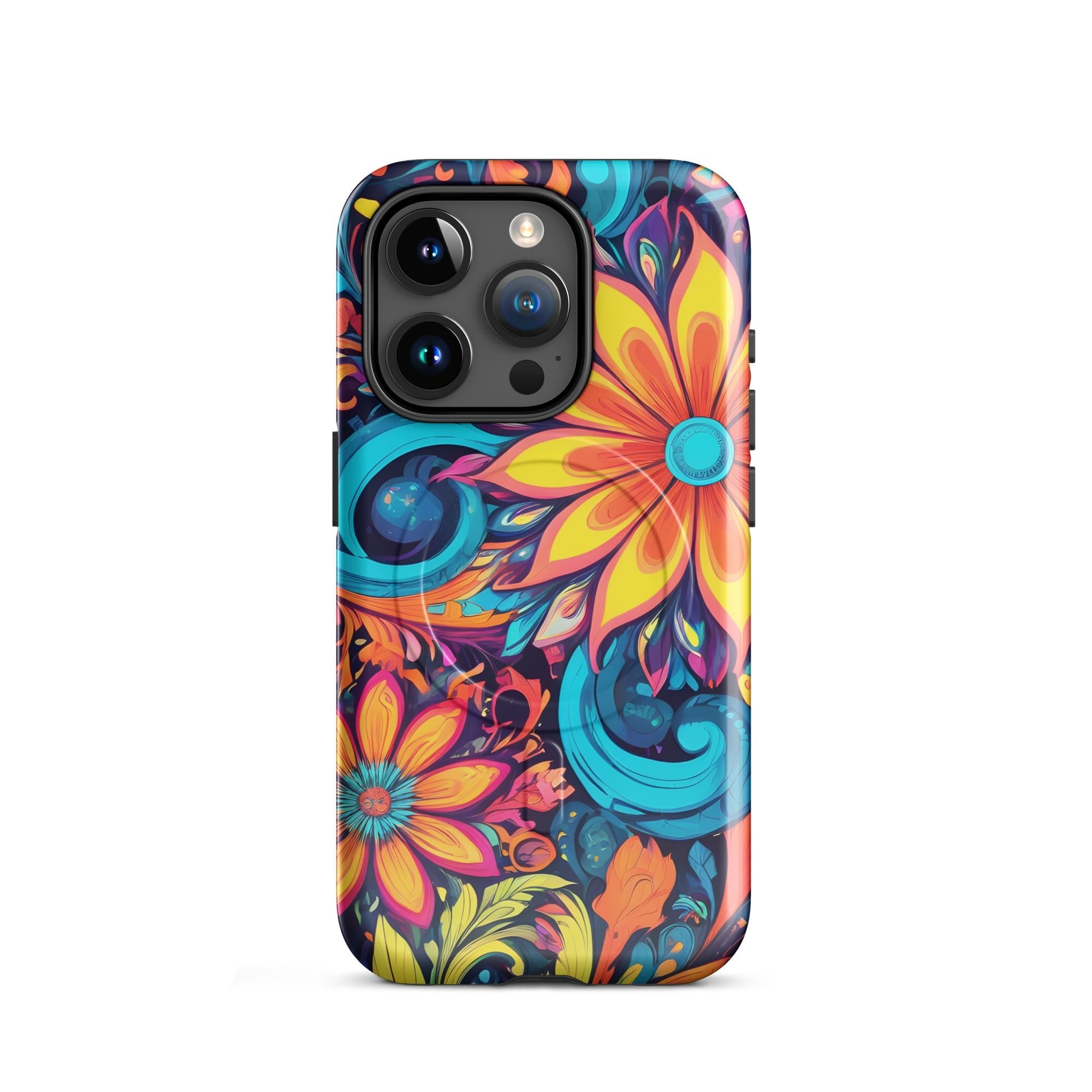Carcasa resistente MagSafe para iPhone - Flores Multi Color - CeluMovil