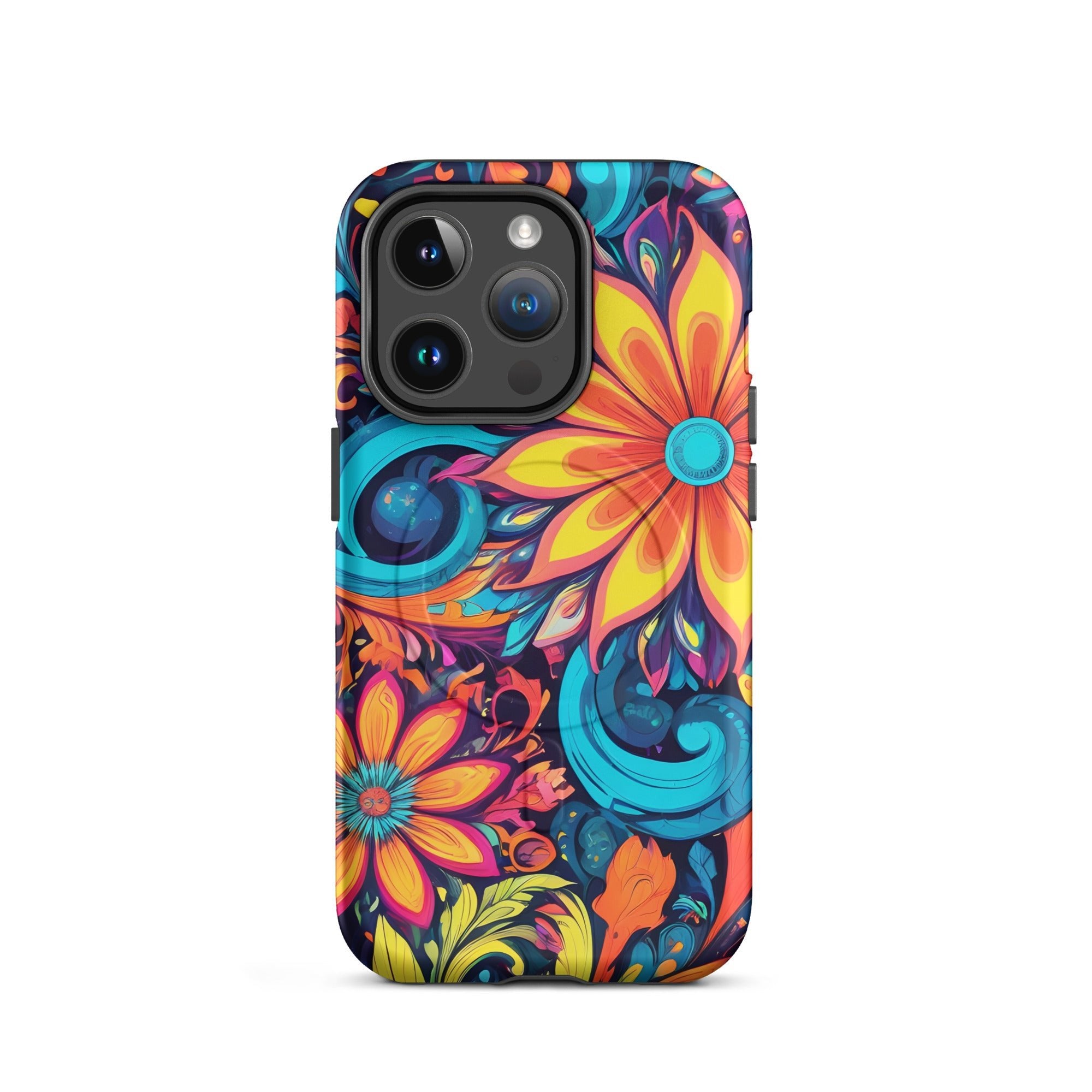 Carcasa resistente MagSafe para iPhone - Flores Multi Color - CeluMovil