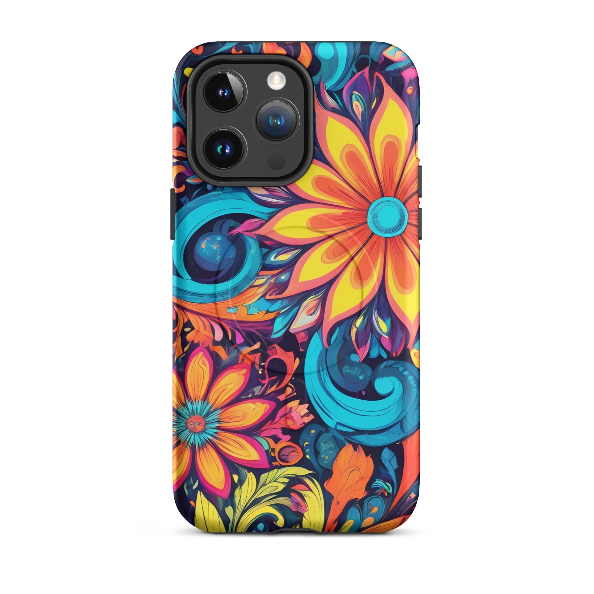 Carcasa resistente MagSafe para iPhone - Flores Multi Color - CeluMovil