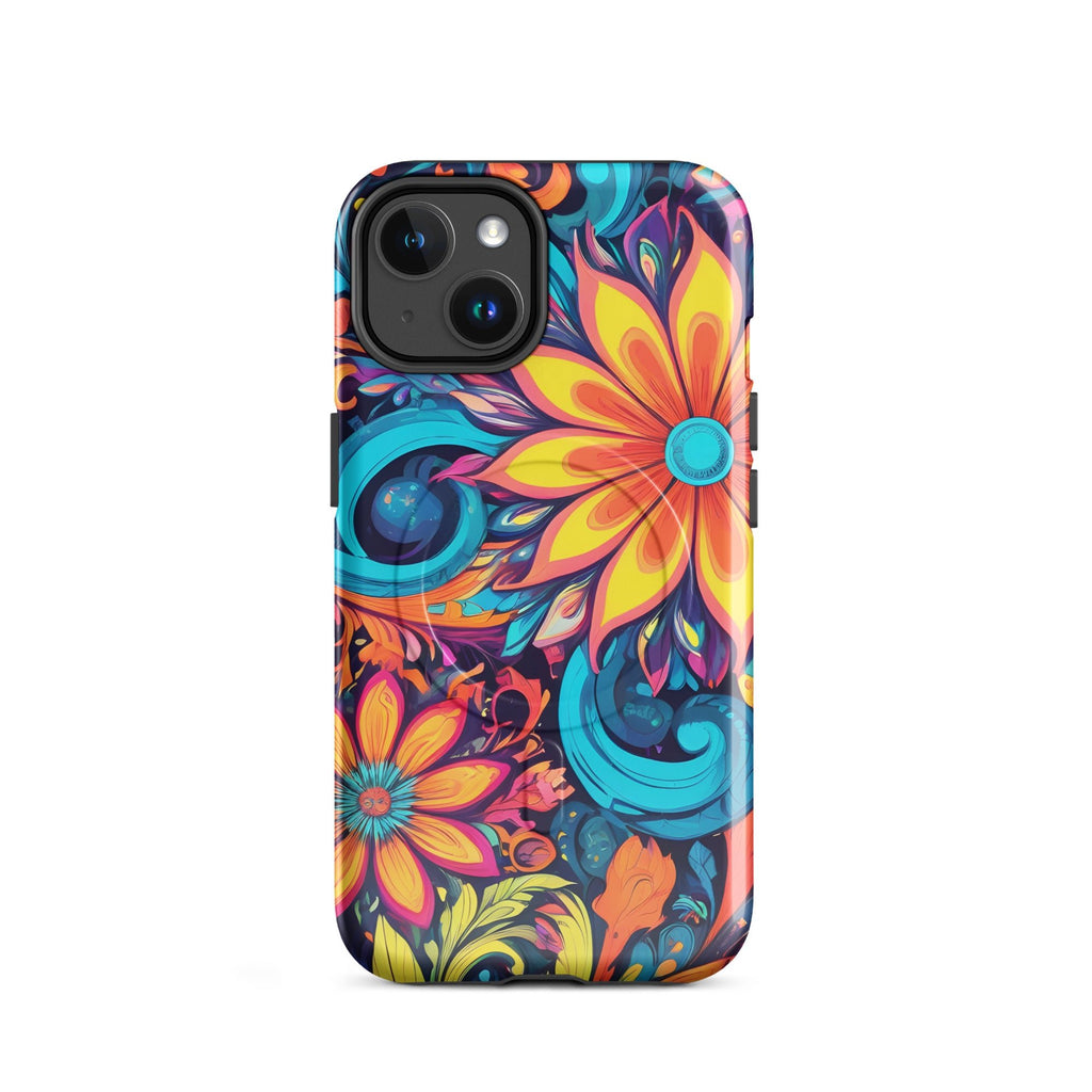 Carcasa resistente MagSafe para iPhone - Flores Multi Color - CeluMovil