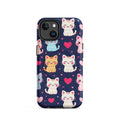 Carcasa resistente MagSafe para iPhone - gatitos kawaii pastel, adorable gato de dibujos animados - CeluMovil