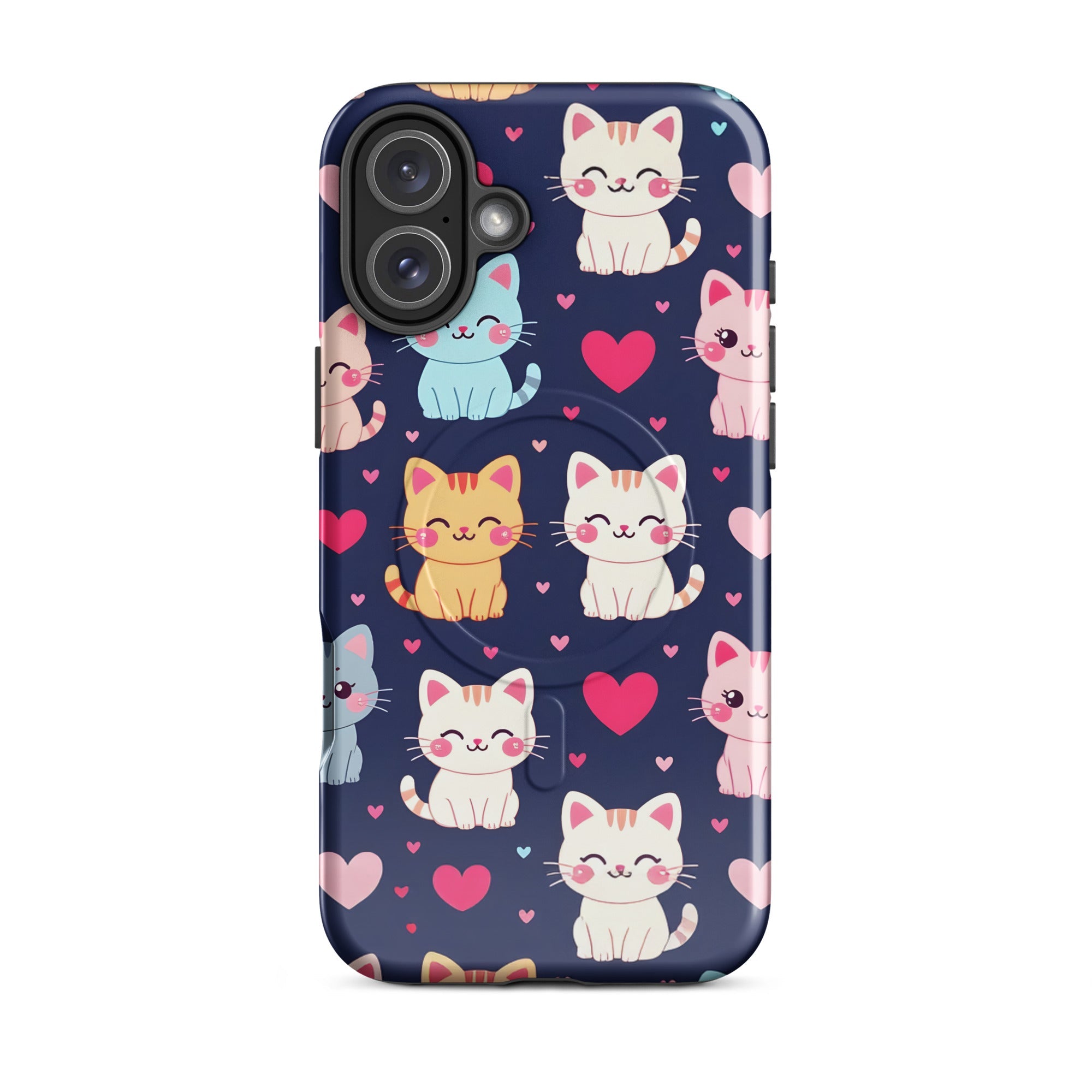 Carcasa resistente MagSafe para iPhone - gatitos kawaii pastel, adorable gato de dibujos animados - CeluMovil
