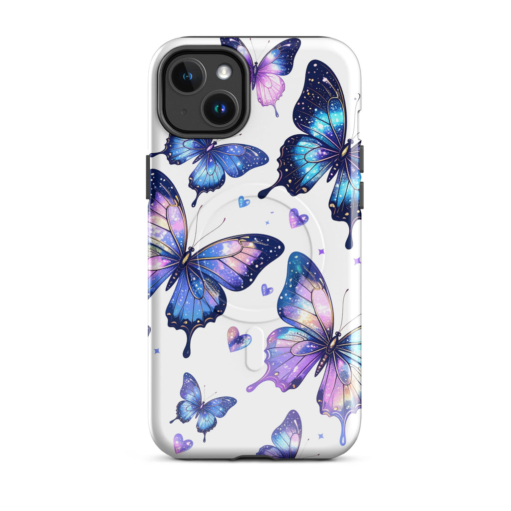 Carcasa resistente MagSafe para iPhone - Mariposas Neon - CeluMovil