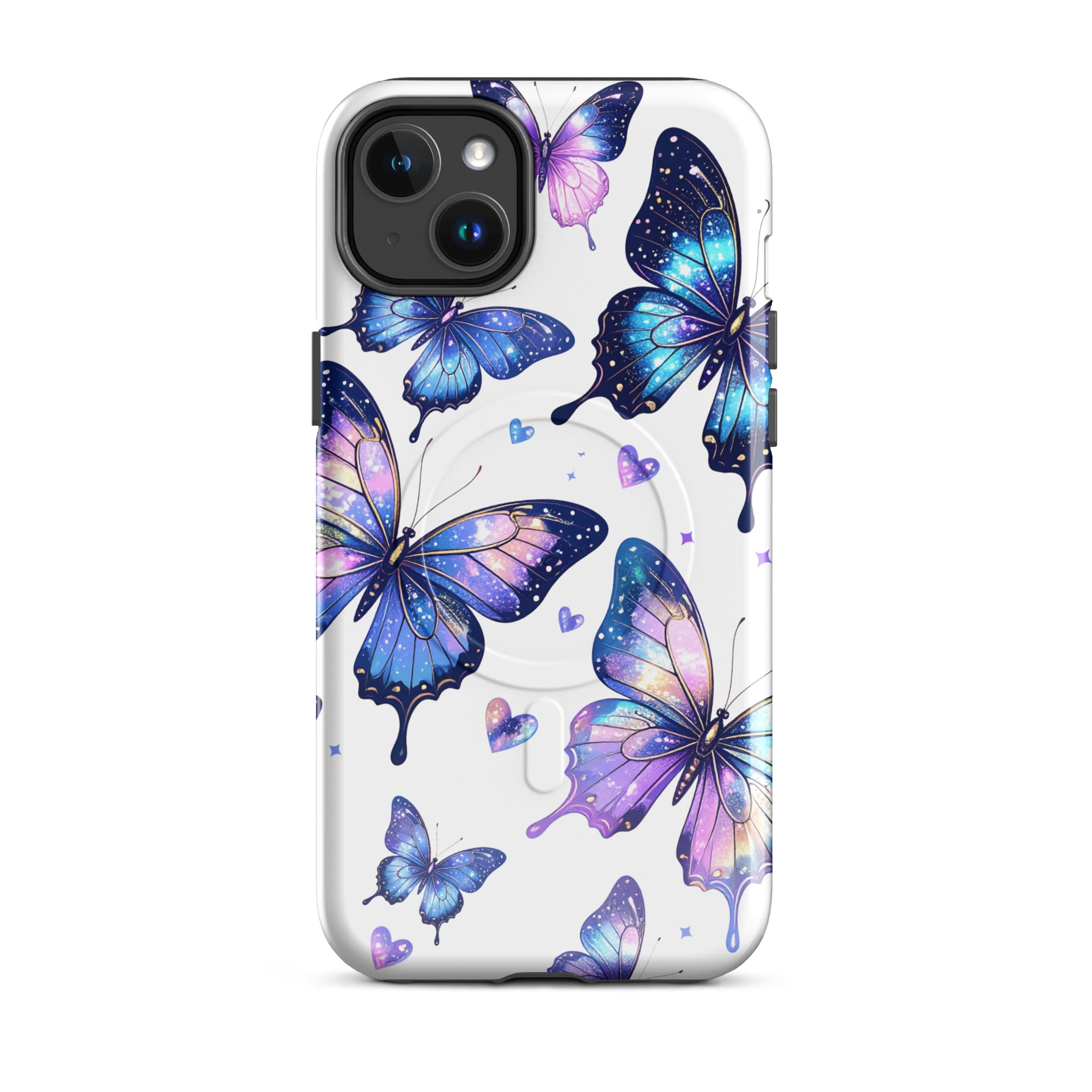 Carcasa resistente MagSafe para iPhone - Mariposas Neon - CeluMovil