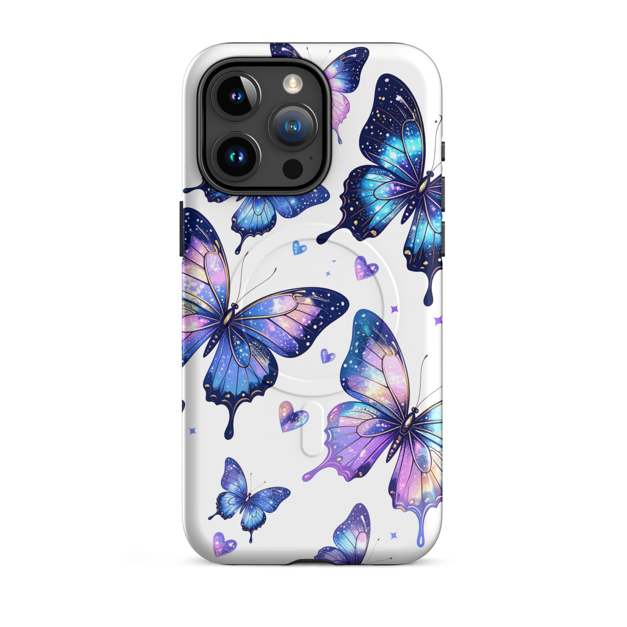 Carcasa resistente MagSafe para iPhone - Mariposas Neon - CeluMovil