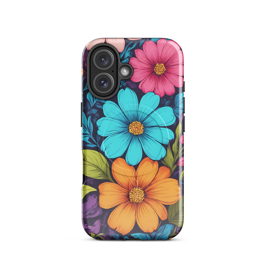 Carcasa resistente MagSafe para iPhone - Vibrante diseño botánico - CeluMovil