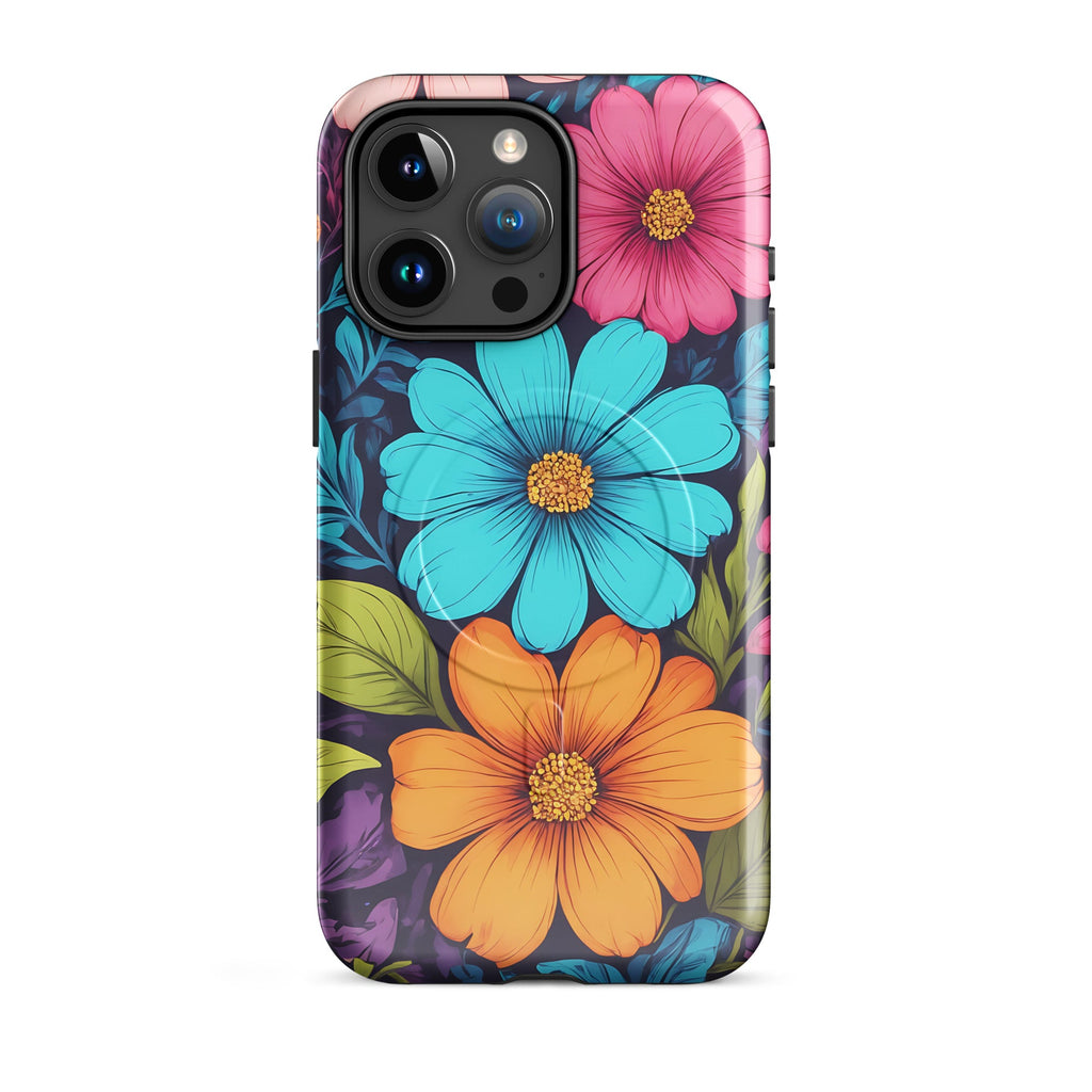 Carcasa resistente MagSafe para iPhone - Vibrante diseño botánico - CeluMovil