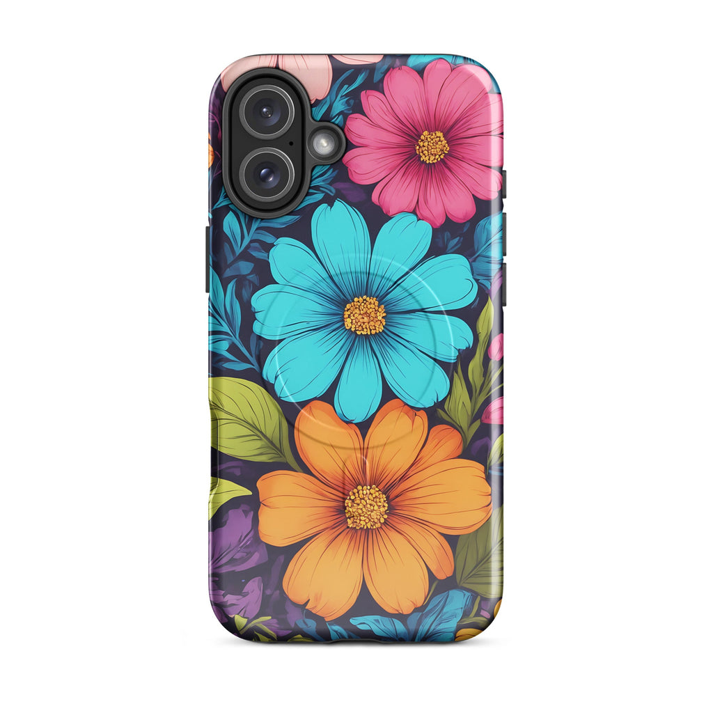 Carcasa resistente MagSafe para iPhone - Vibrante diseño botánico - CeluMovil
