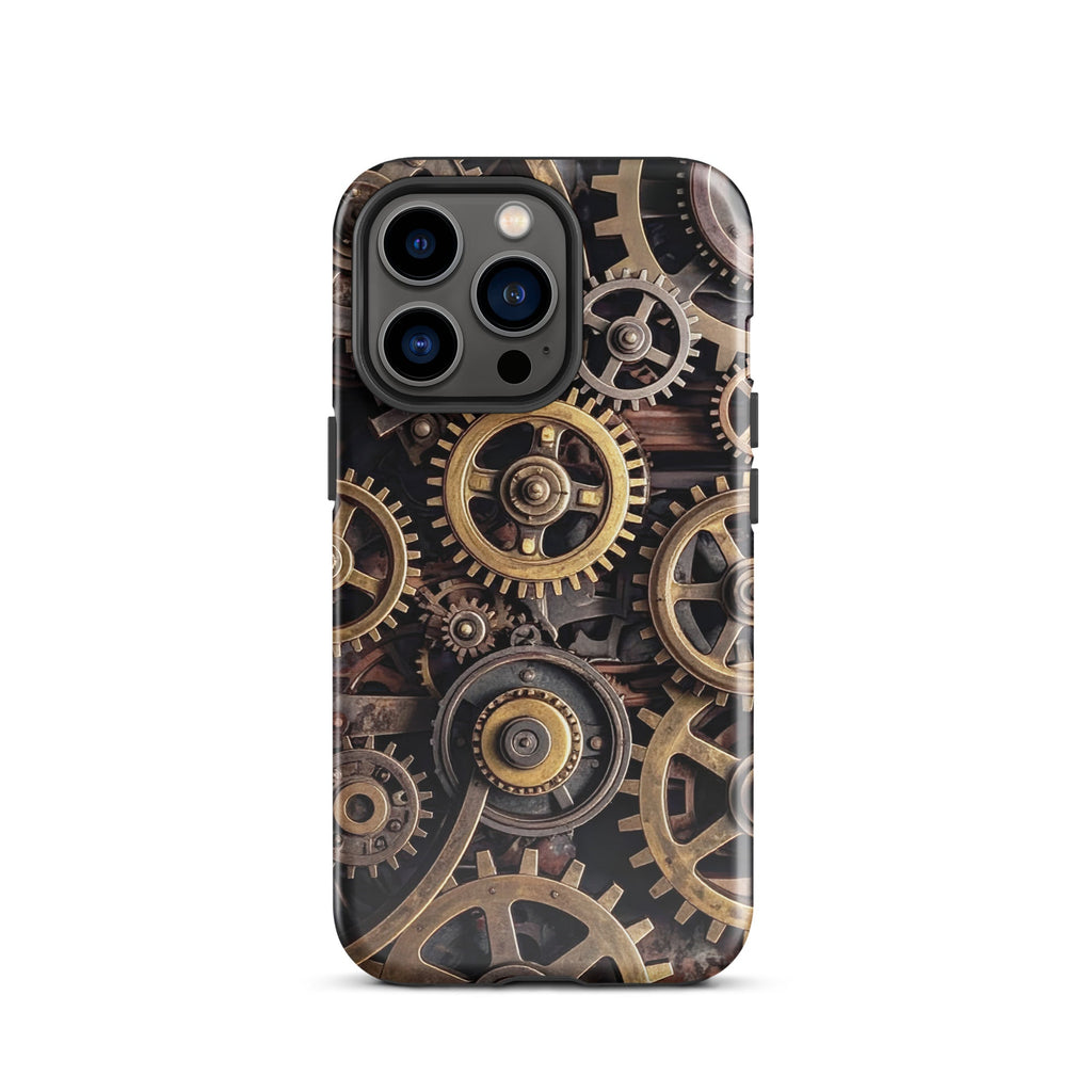 Carcasa resistente para iPhone – Engranajes steampunk de latón - CeluMovil