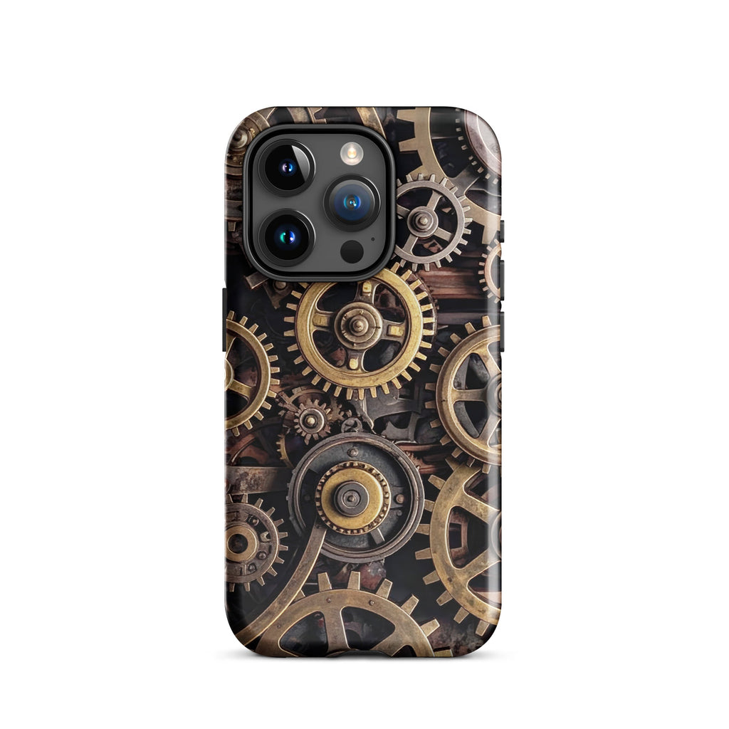 Carcasa resistente para iPhone – Engranajes steampunk de latón - CeluMovil