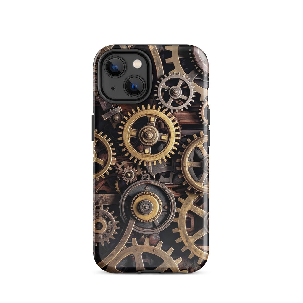 Carcasa resistente para iPhone – Engranajes steampunk de latón - CeluMovil