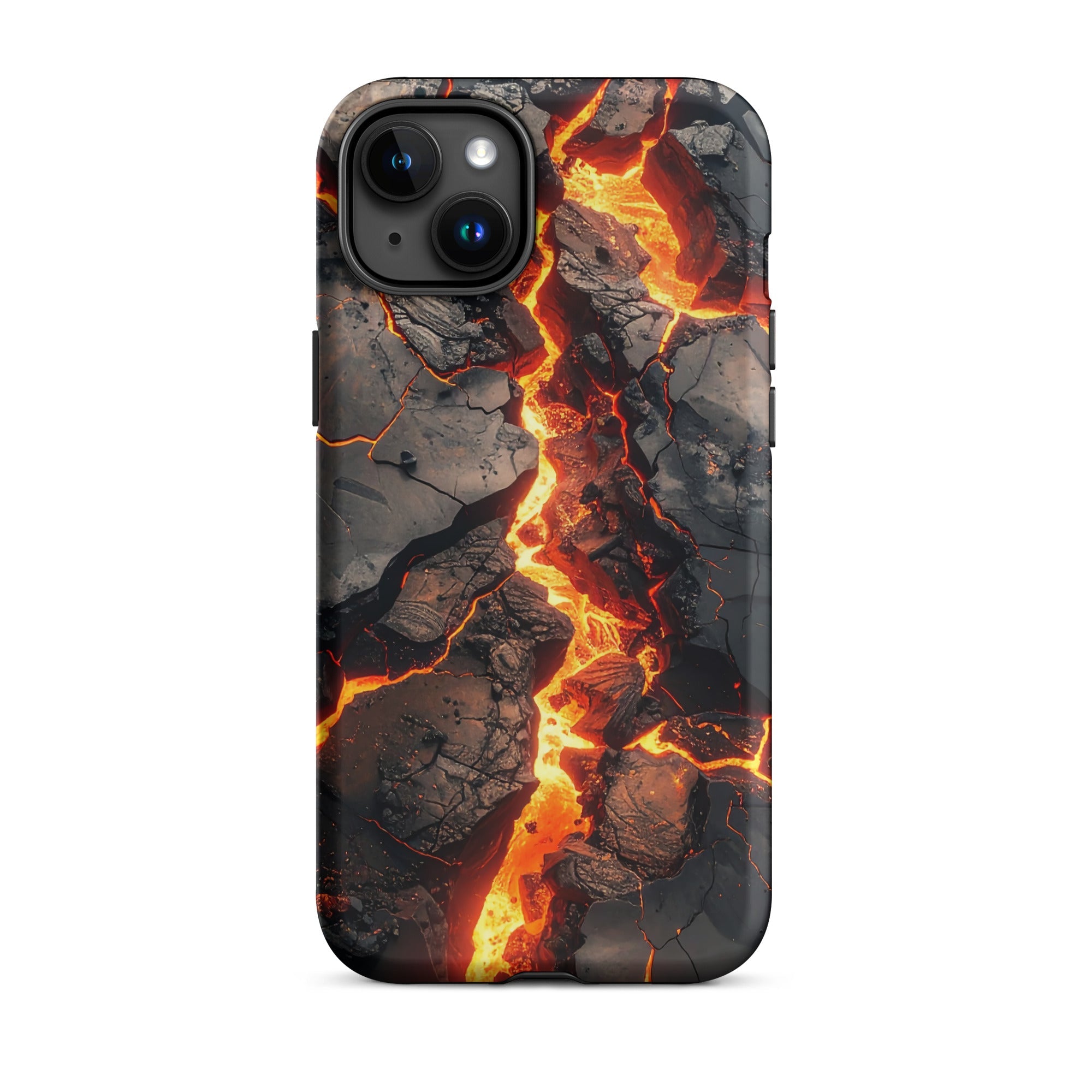 Carcasa resistente para iPhone – Falla fundida con diseño de roca volcánica - CeluMovil