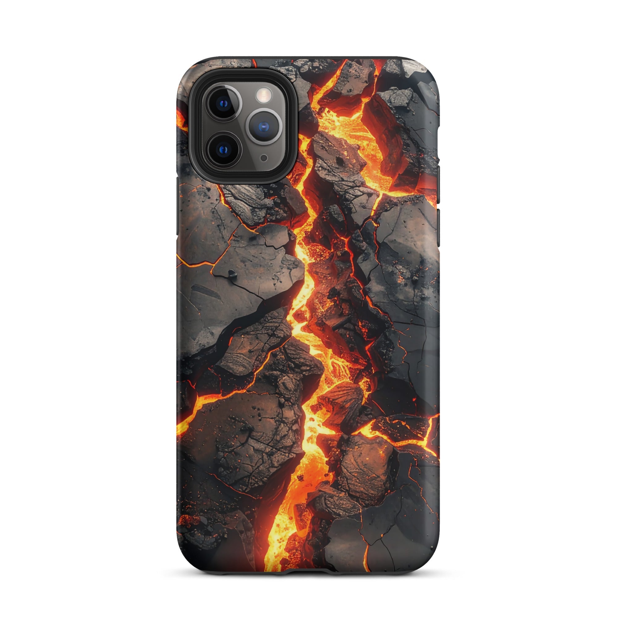 Carcasa resistente para iPhone – Falla fundida con diseño de roca volcánica - CeluMovil