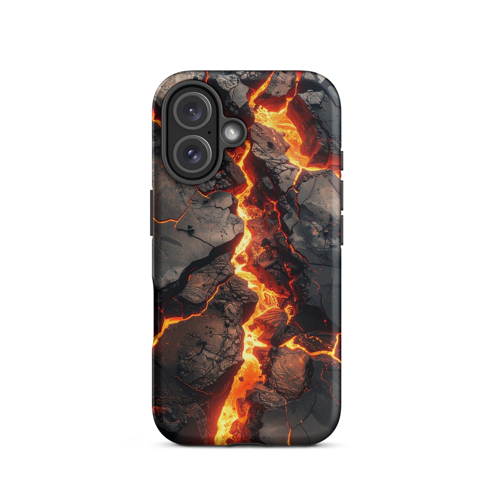 Carcasa resistente para iPhone – Falla fundida con diseño de roca volcánica - CeluMovil