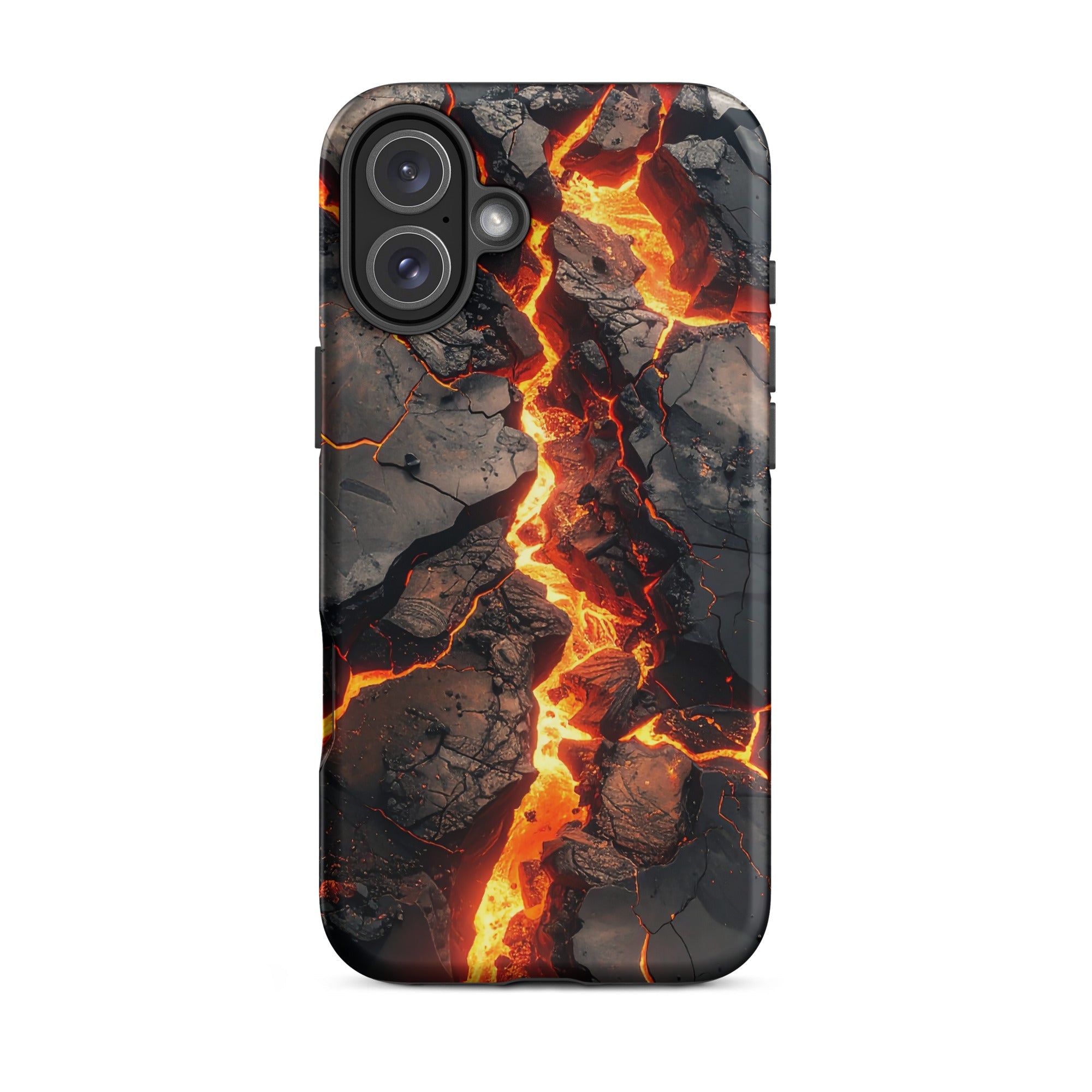 Carcasa resistente para iPhone – Falla fundida con diseño de roca volcánica - CeluMovil