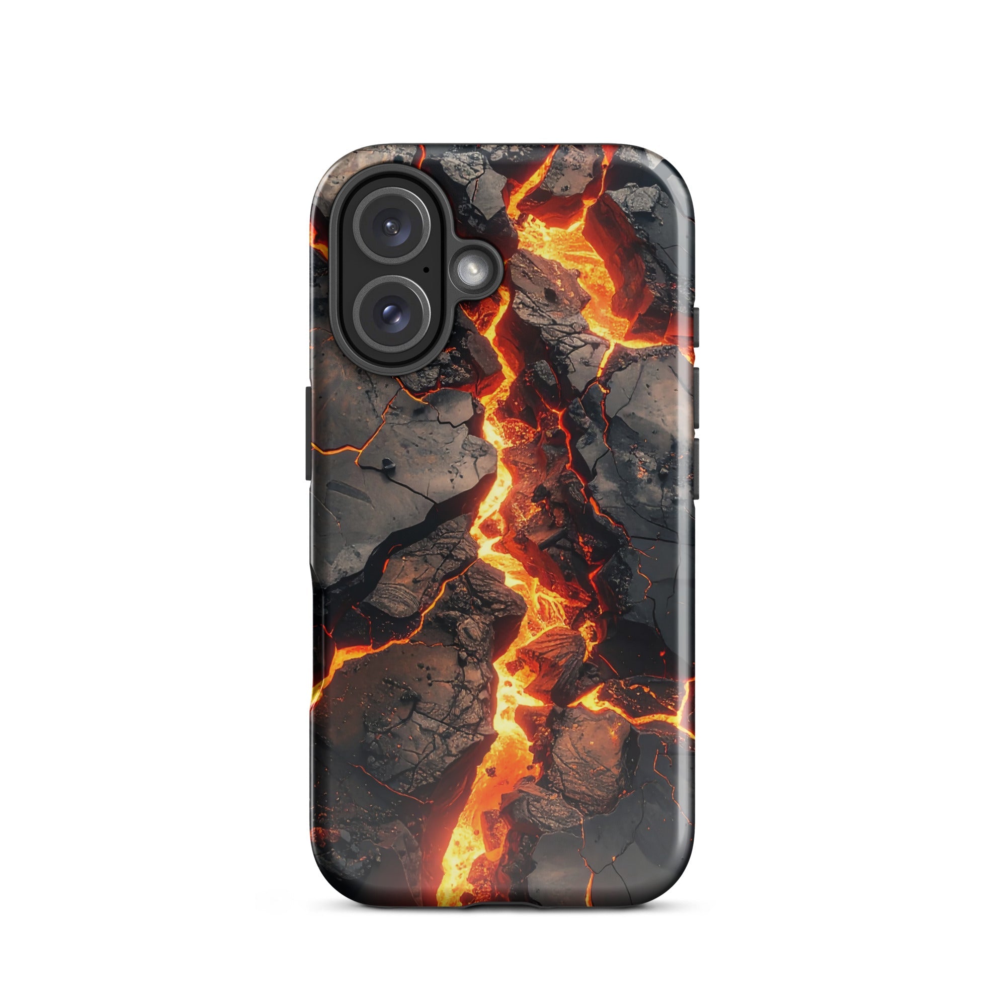 Carcasa resistente para iPhone – Falla fundida con diseño de roca volcánica - CeluMovil