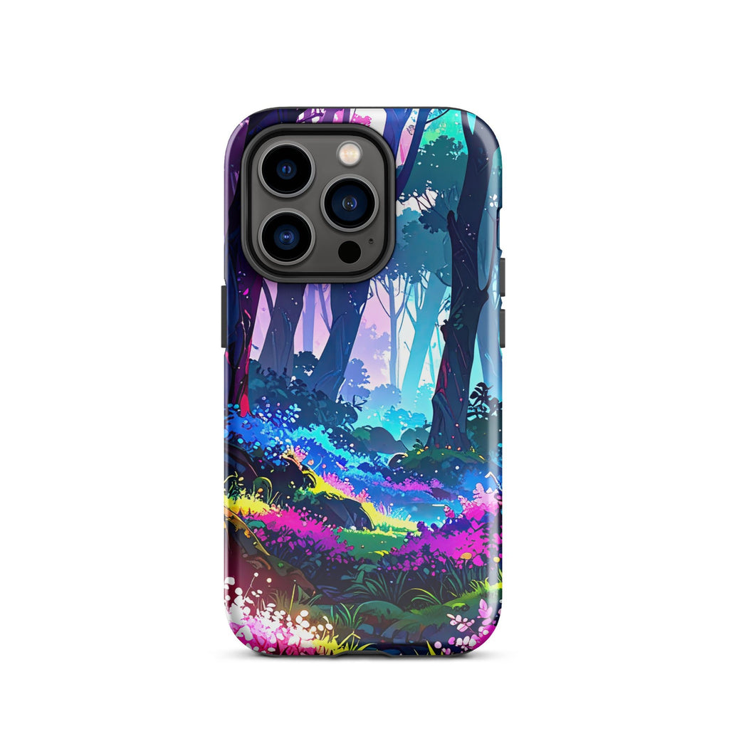 Carcasa Resistente para iPhone - Floración del Bosque Luminoso - CeluMovil