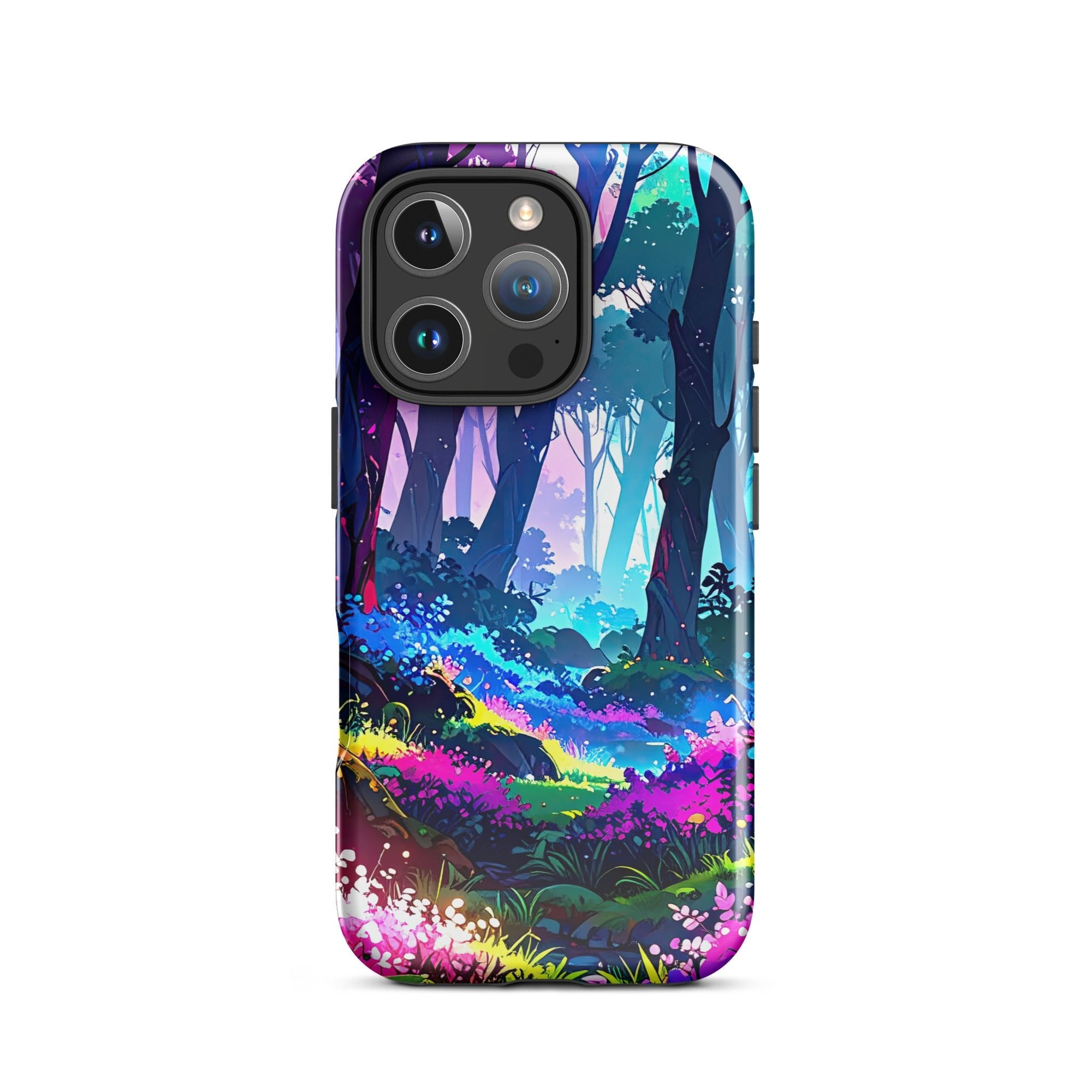 Carcasa Resistente para iPhone - Floración del Bosque Luminoso - CeluMovil