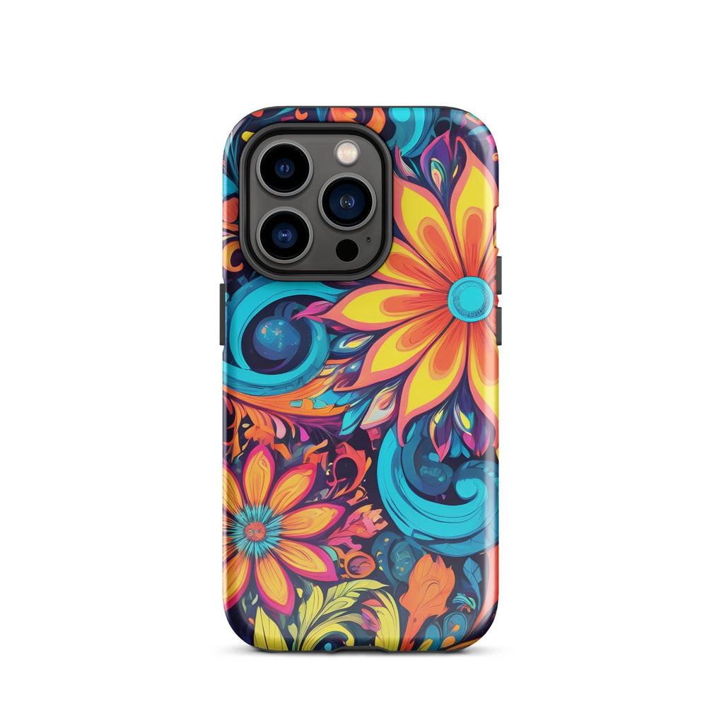 Carcasa resistente para iPhone - Flores Multi Color - CeluMovil