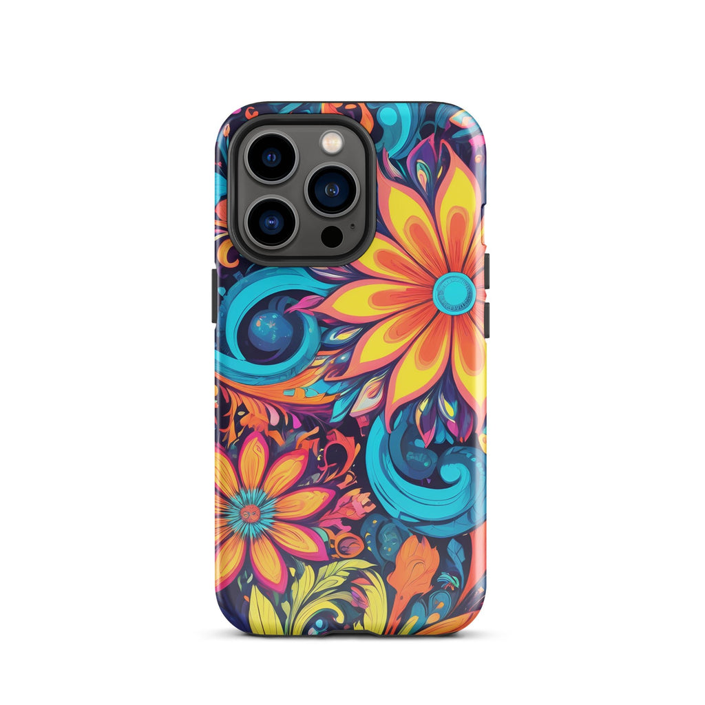 Carcasa resistente para iPhone - Flores Multi Color - CeluMovil