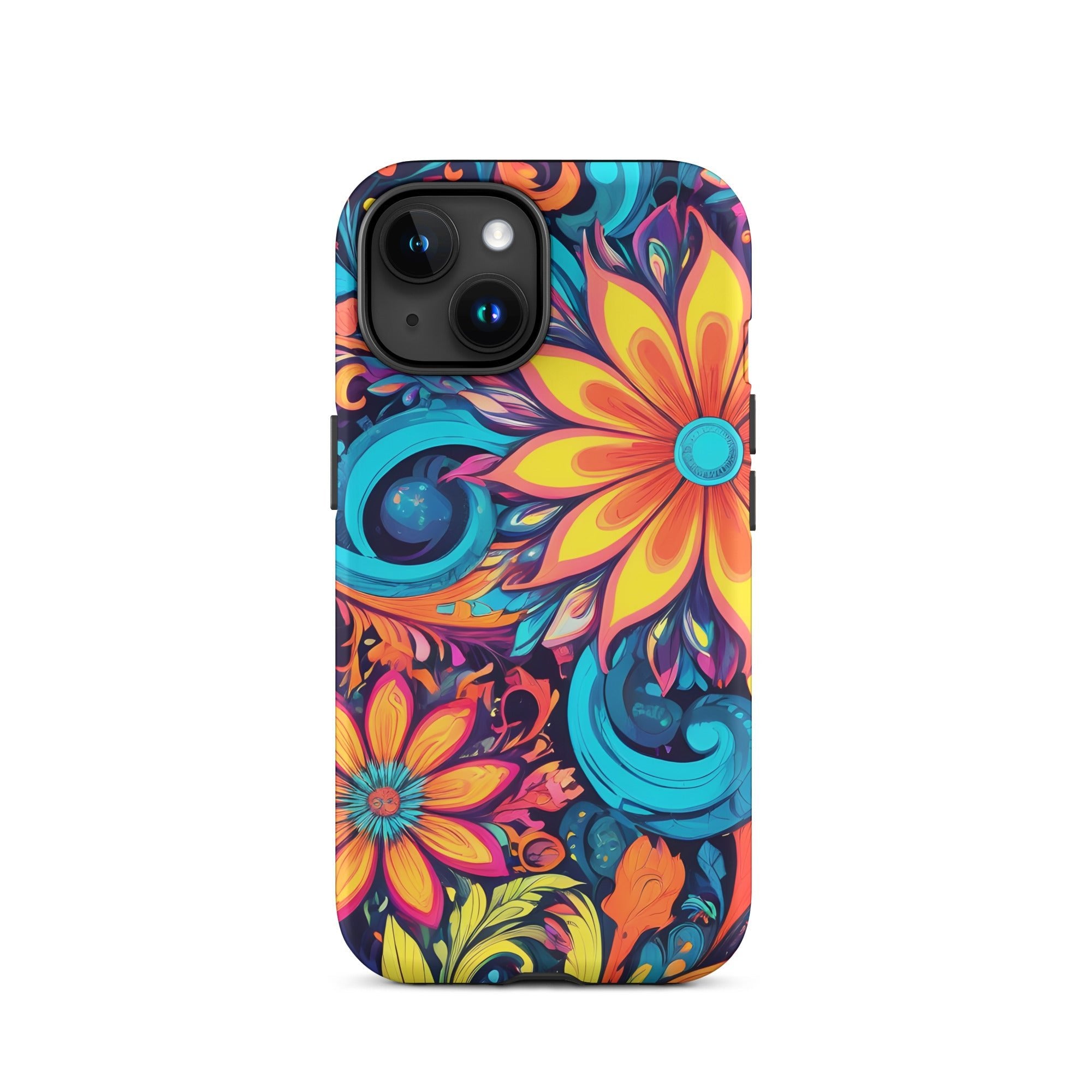 Carcasa resistente para iPhone - Flores Multi Color - CeluMovil