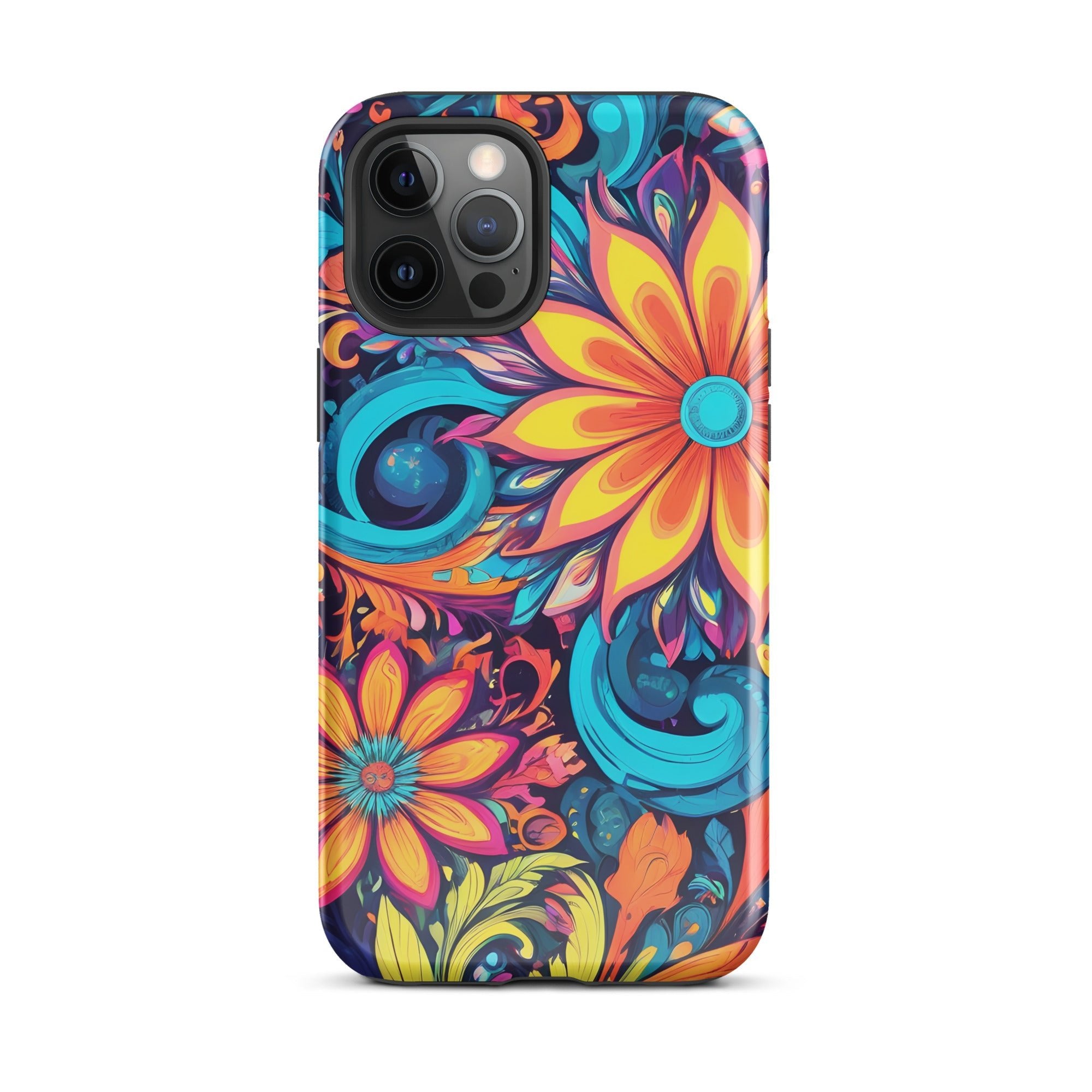 Carcasa resistente para iPhone - Flores Multi Color - CeluMovil