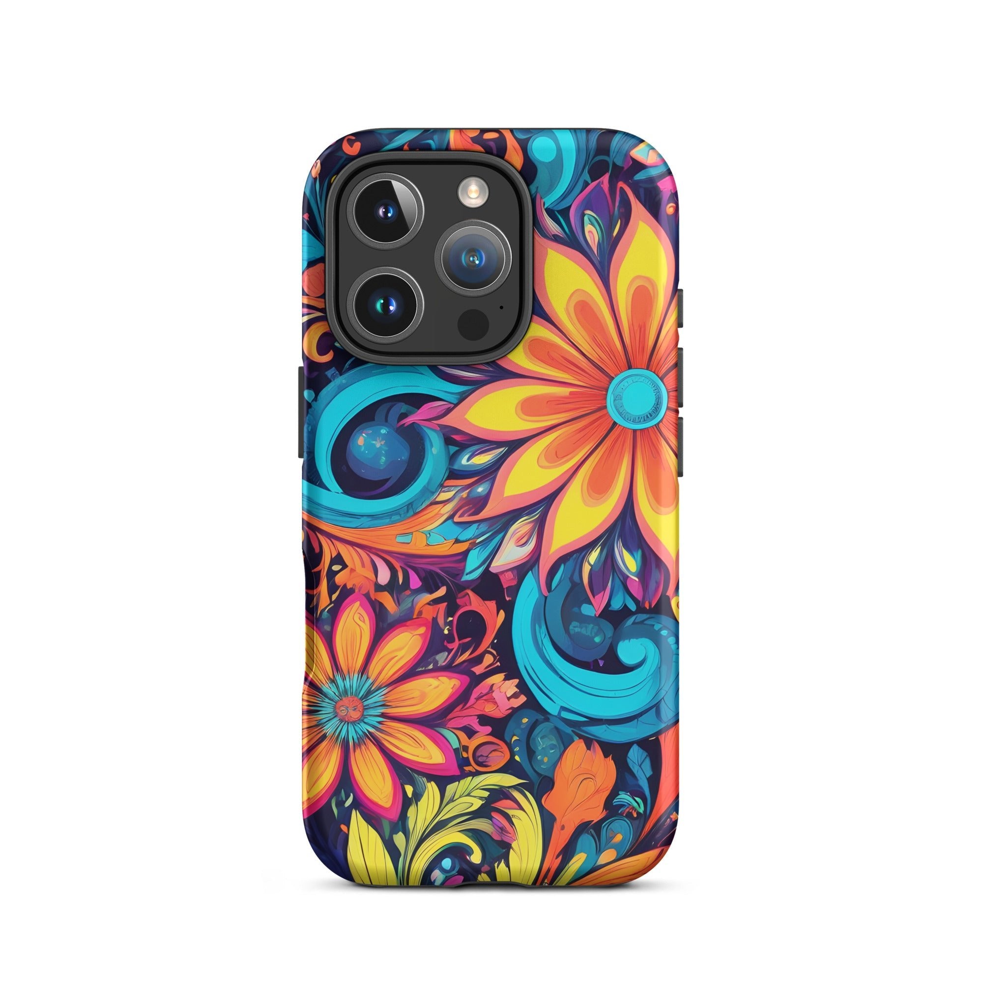 Carcasa resistente para iPhone - Flores Multi Color - CeluMovil