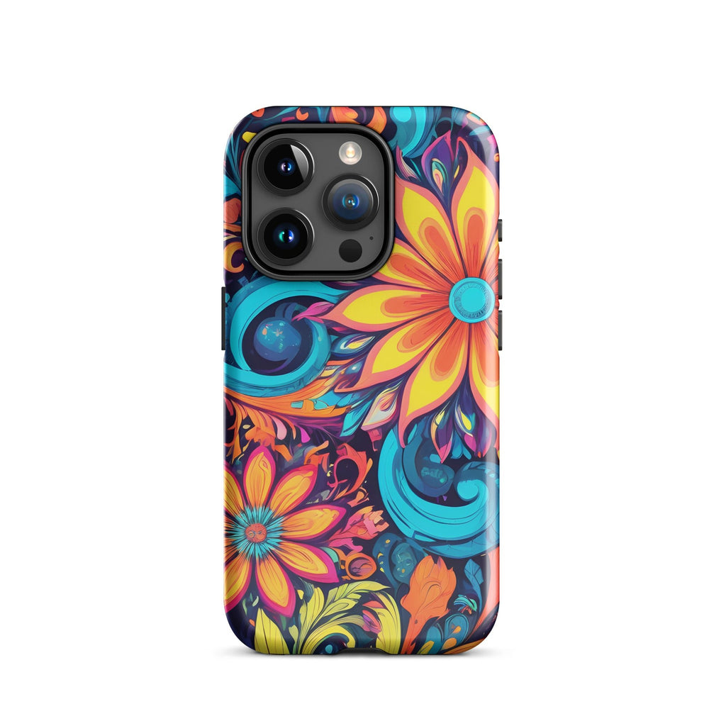 Carcasa resistente para iPhone - Flores Multi Color - CeluMovil